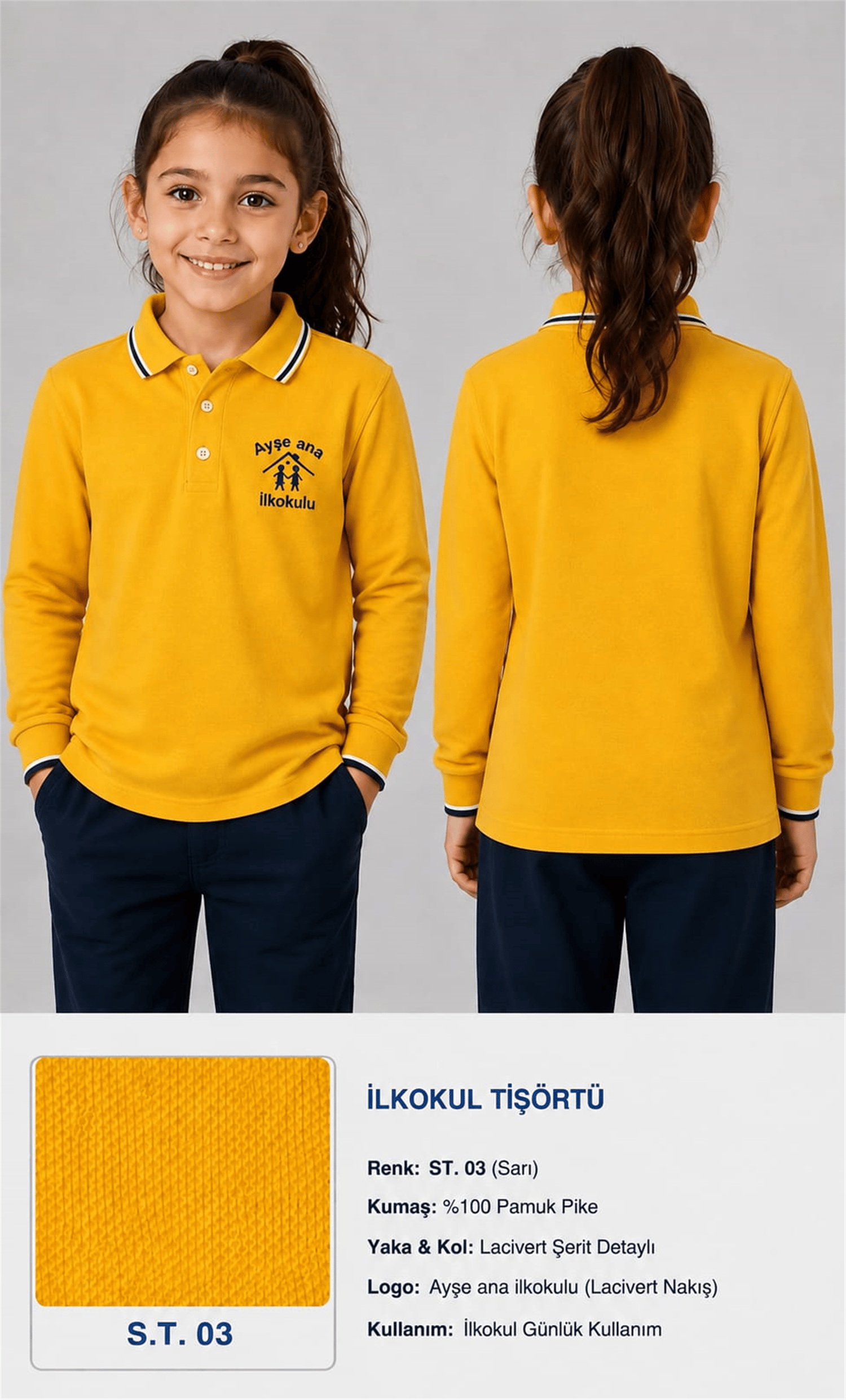 OKUL POLO YAKA UZUN KOL