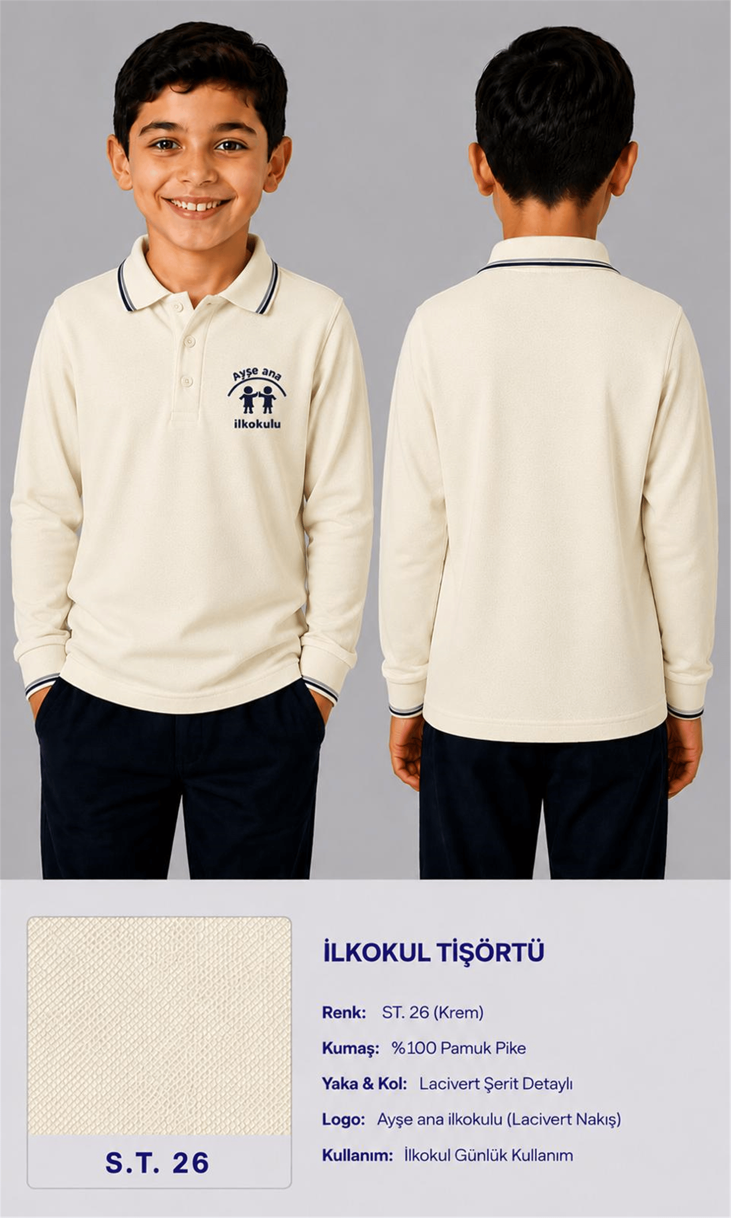 OKUL POLO YAKA UZUN KOL