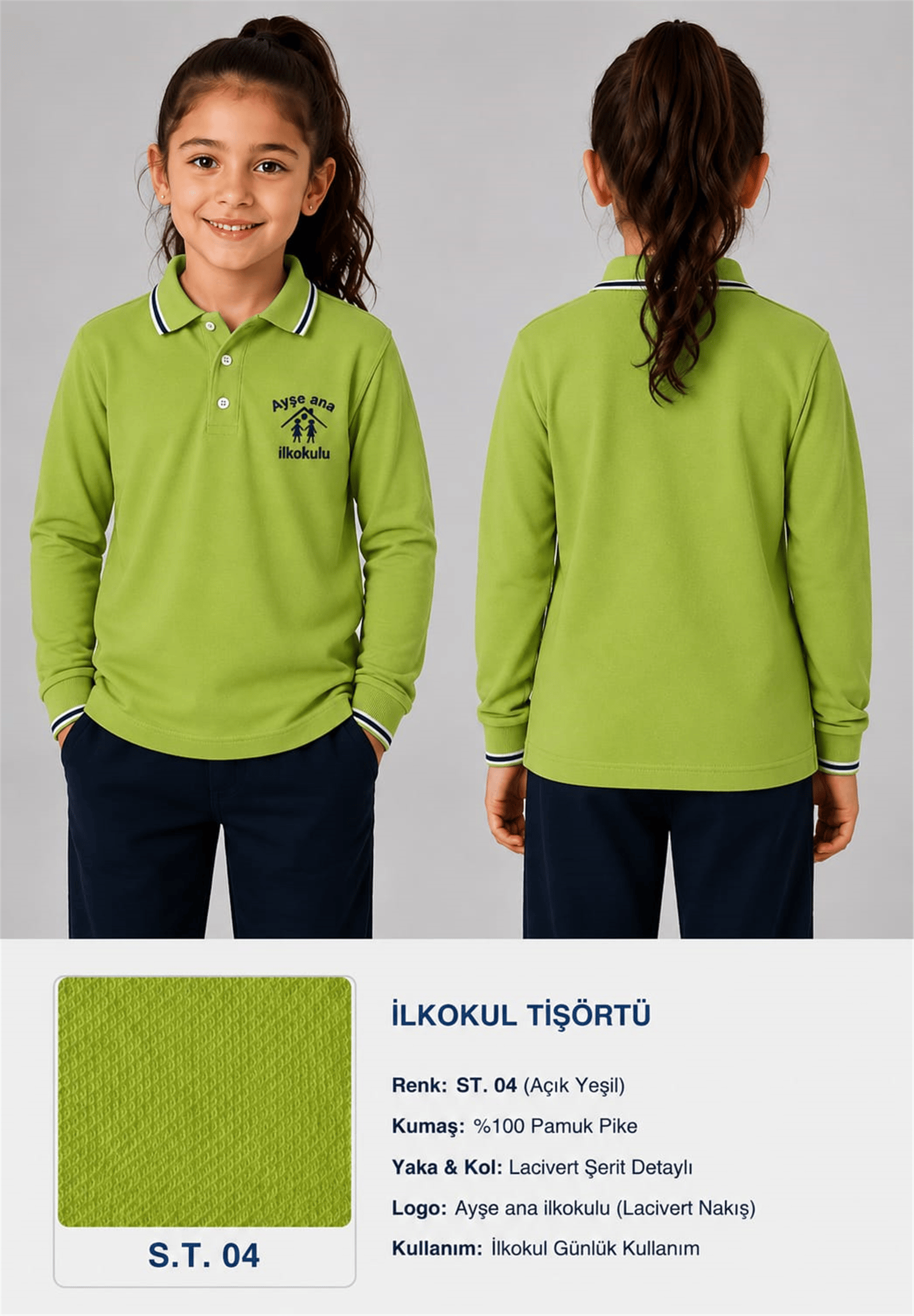 OKUL POLO YAKA UZUN KOL