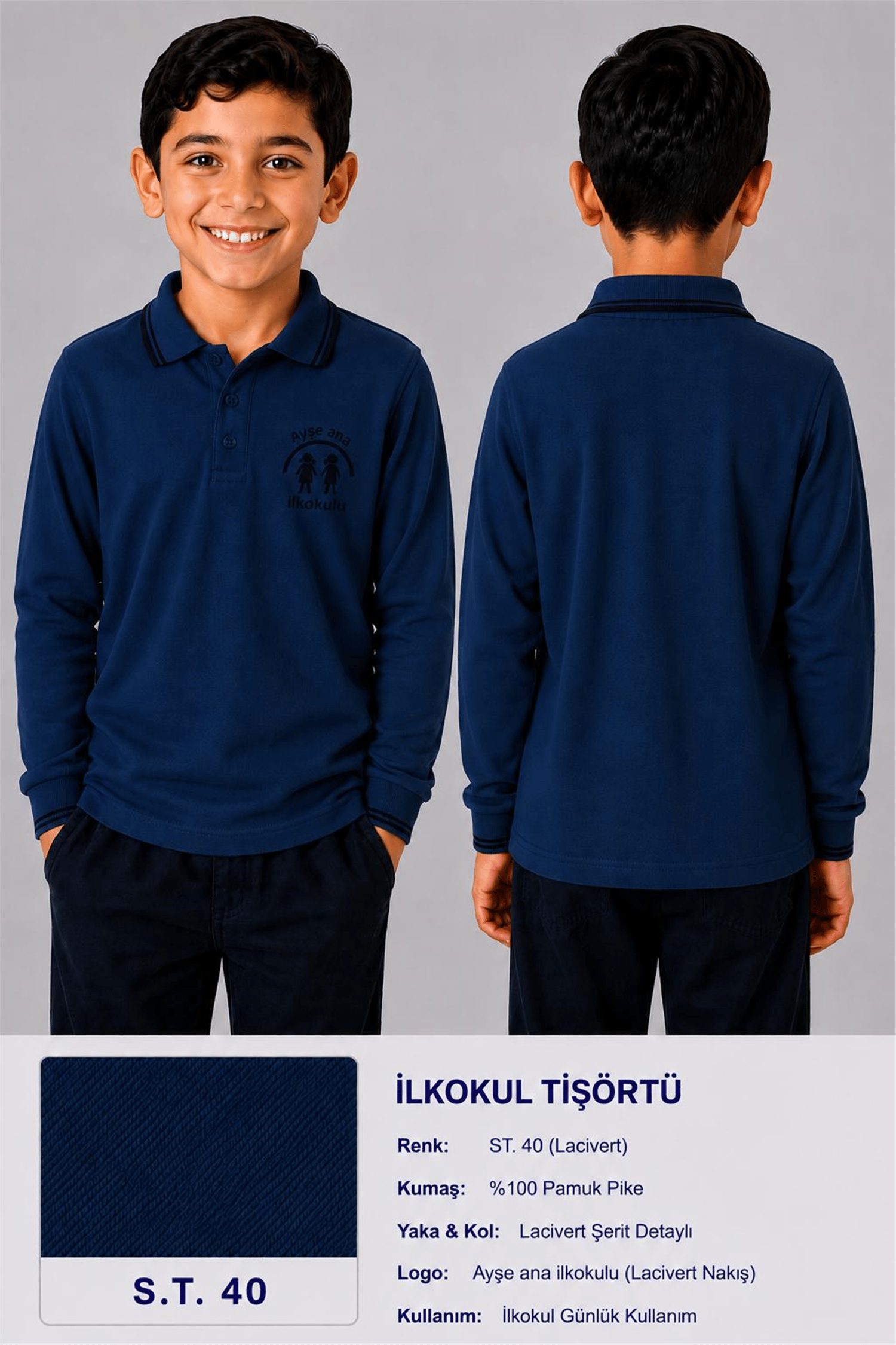 OKUL POLO YAKA UZUN KOL