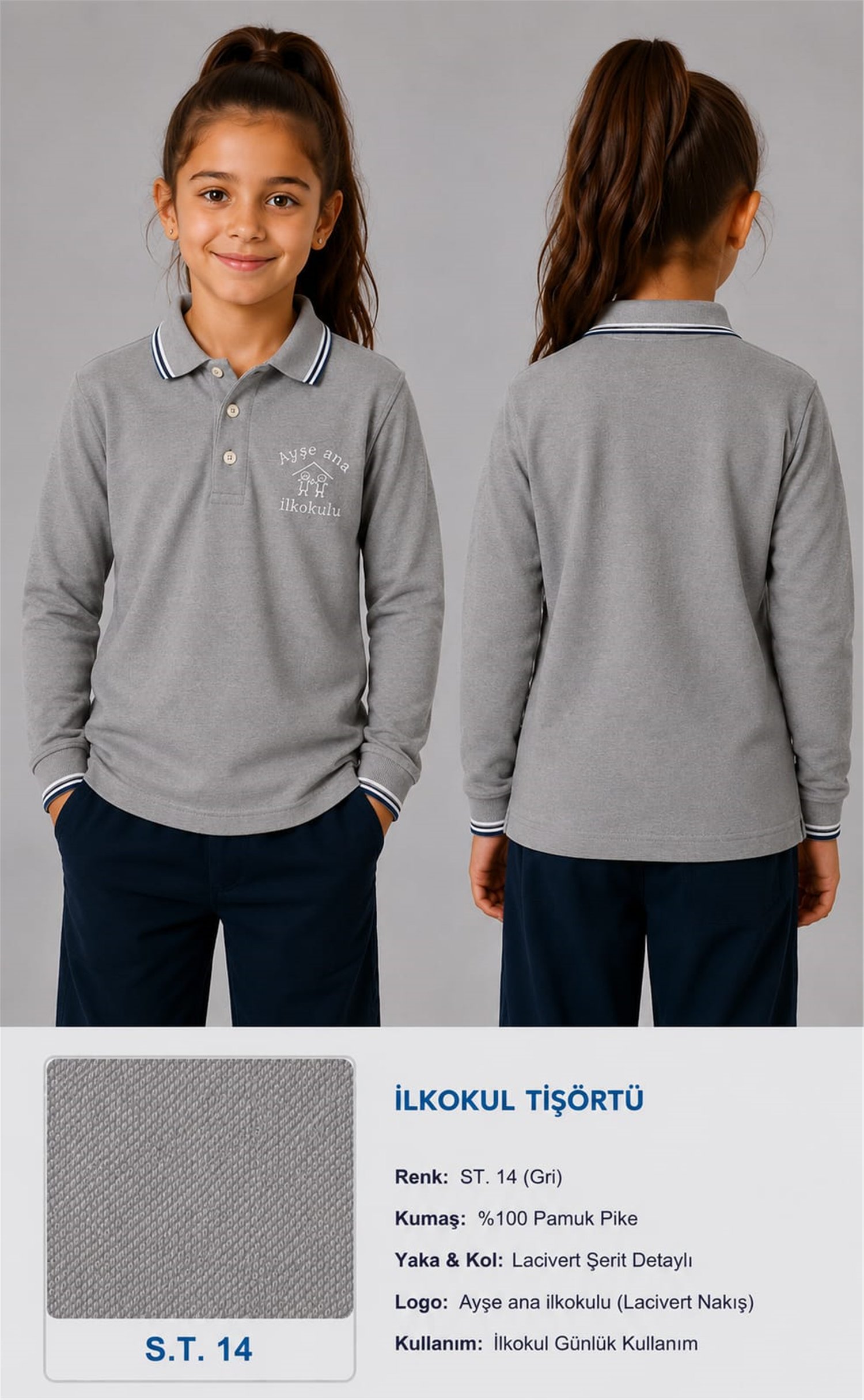 OKUL POLO YAKA UZUN KOL