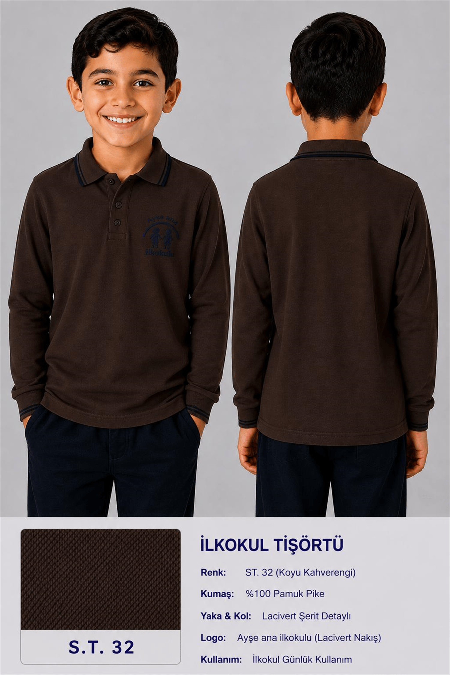 OKUL POLO YAKA UZUN KOL