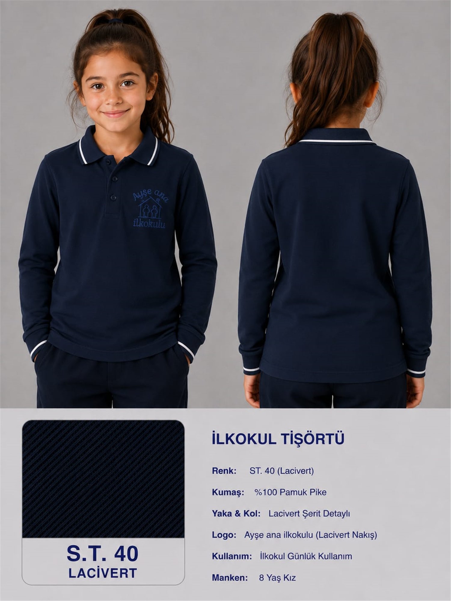 OKUL POLO YAKA UZUN KOL