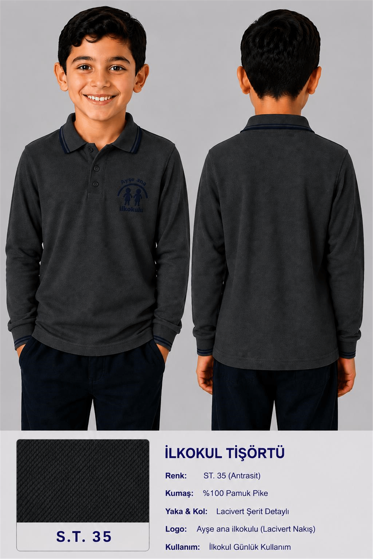 OKUL POLO YAKA UZUN KOL