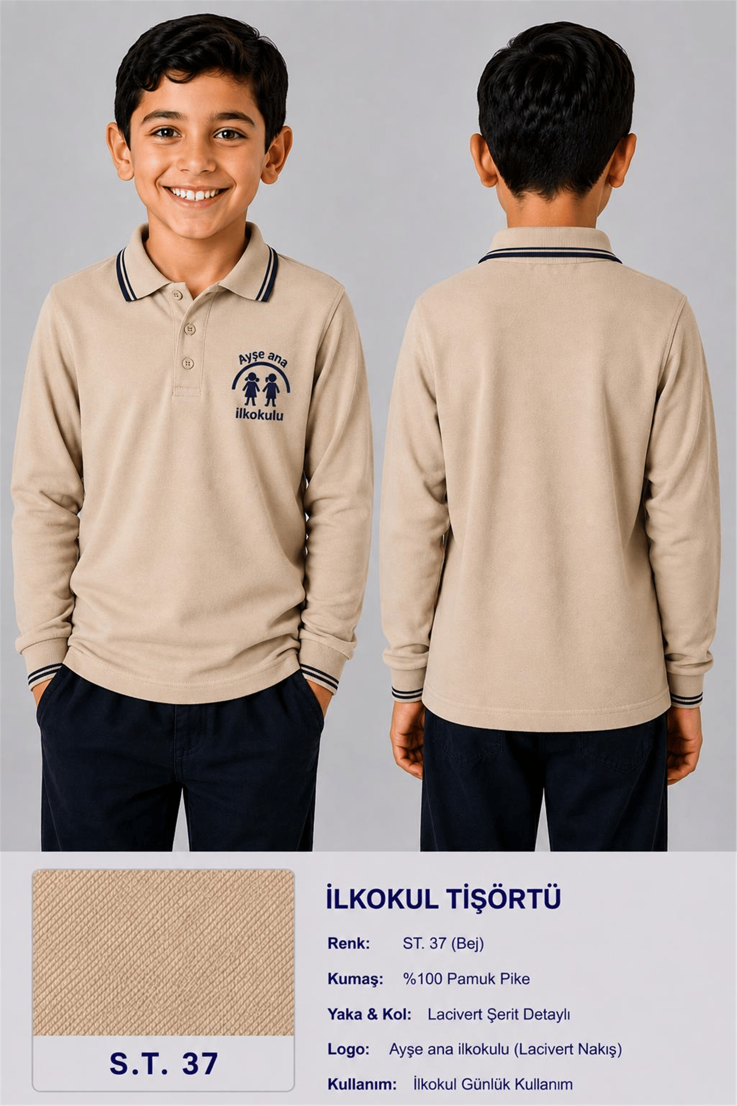 OKUL POLO YAKA UZUN KOL