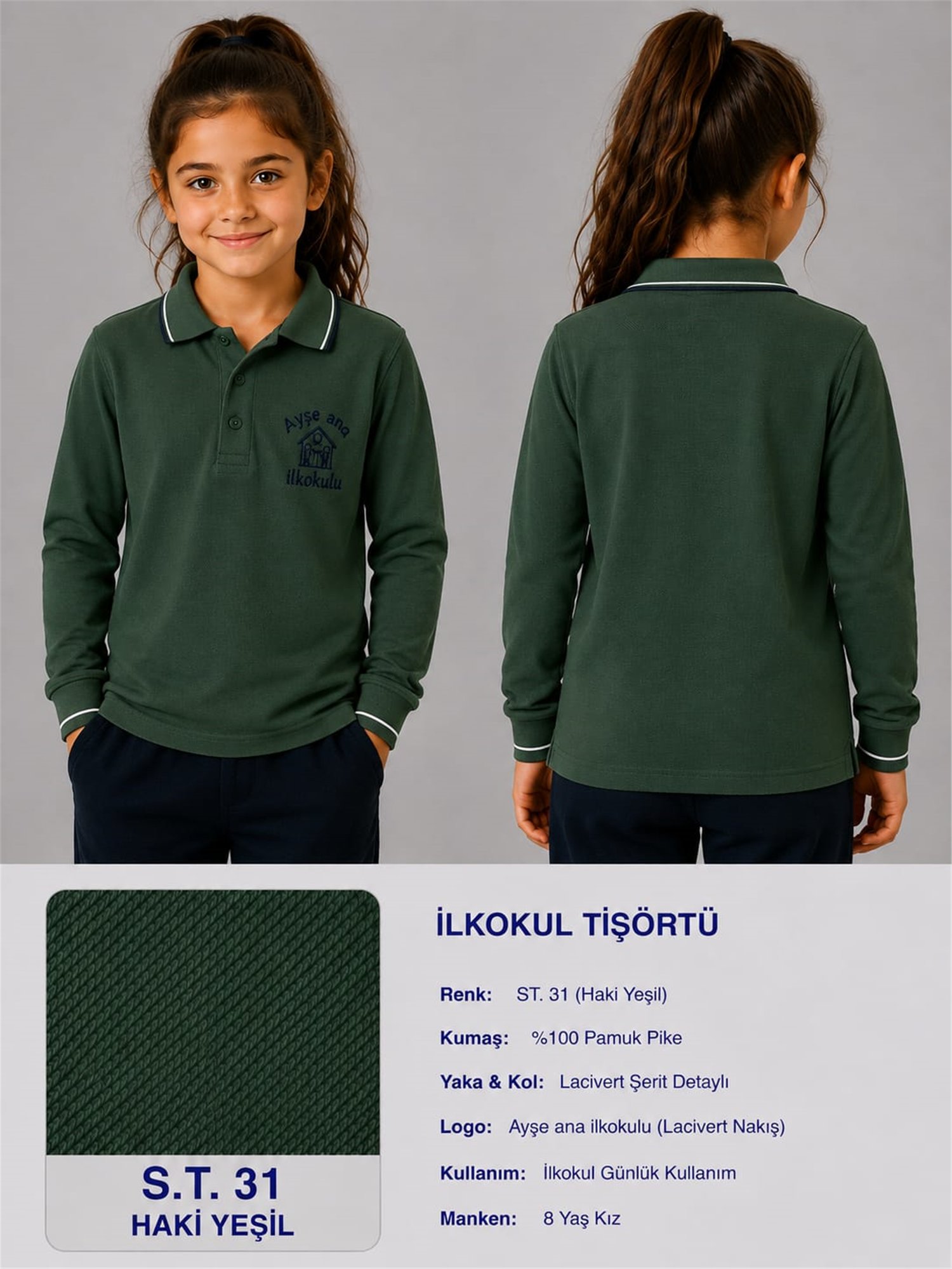 OKUL POLO YAKA UZUN KOL