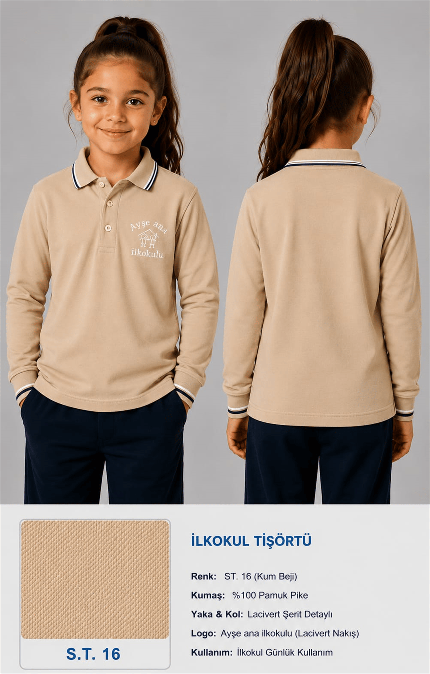 OKUL POLO YAKA UZUN KOL