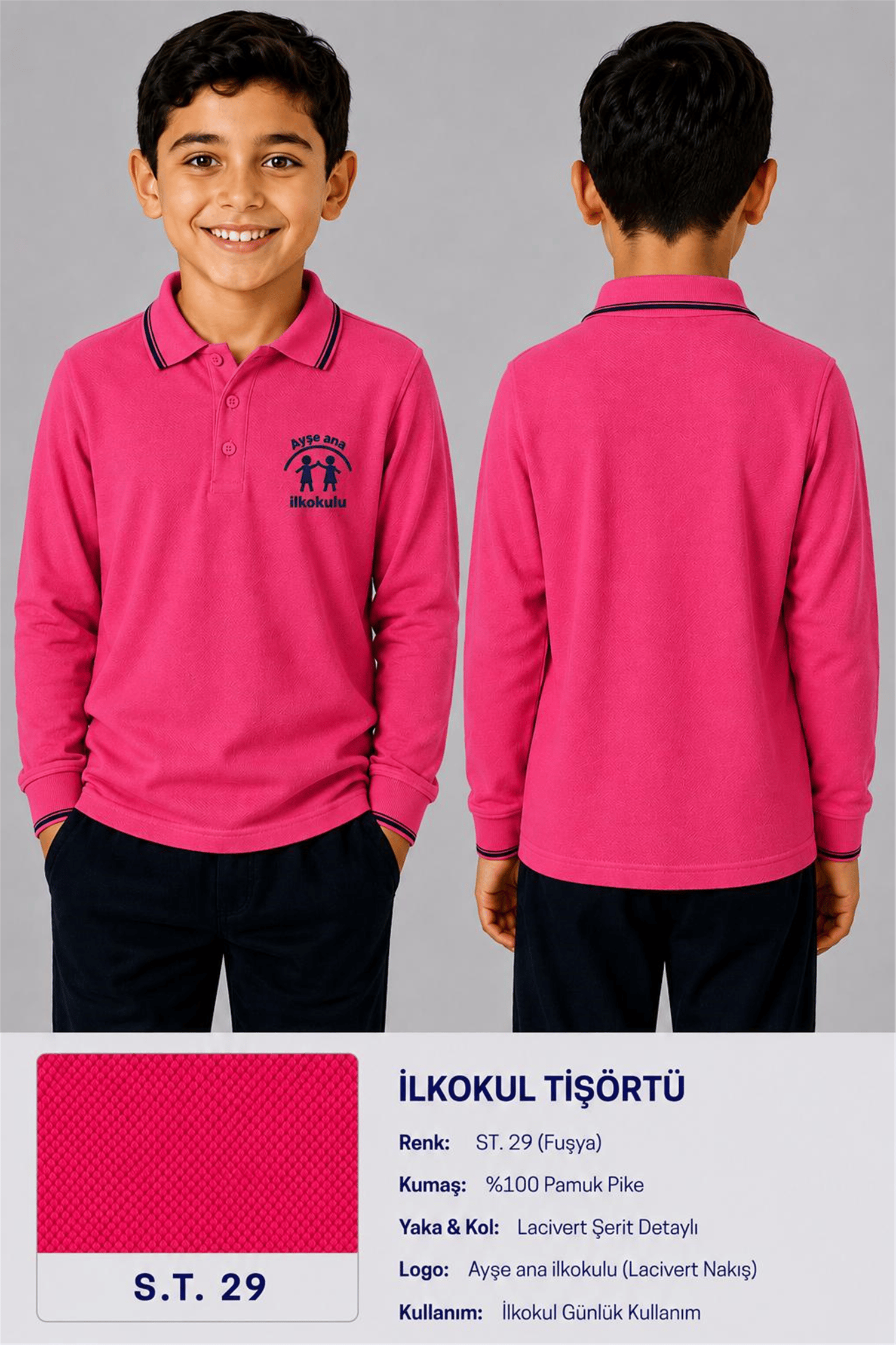 OKUL POLO YAKA UZUN KOL