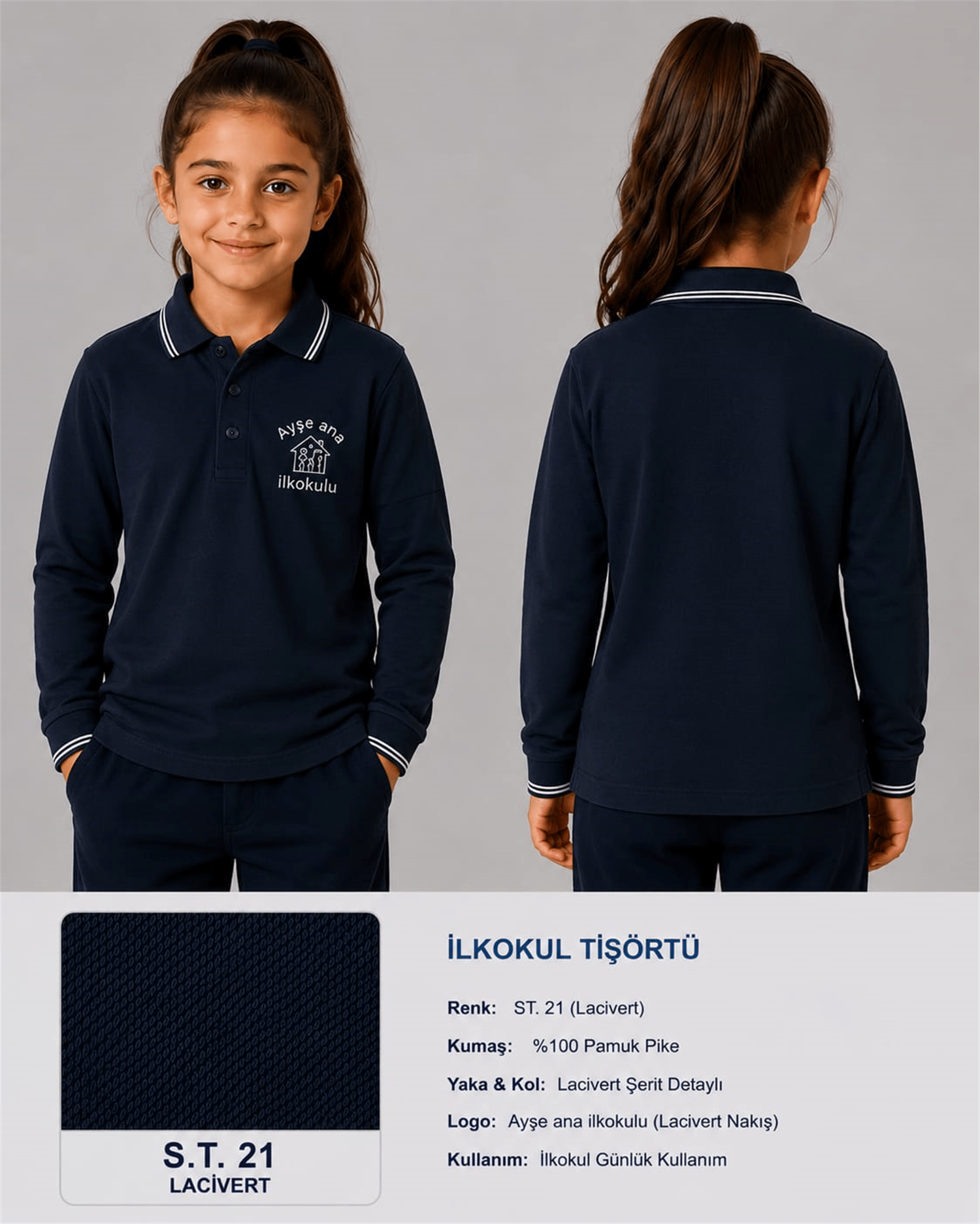 OKUL POLO YAKA UZUN KOL
