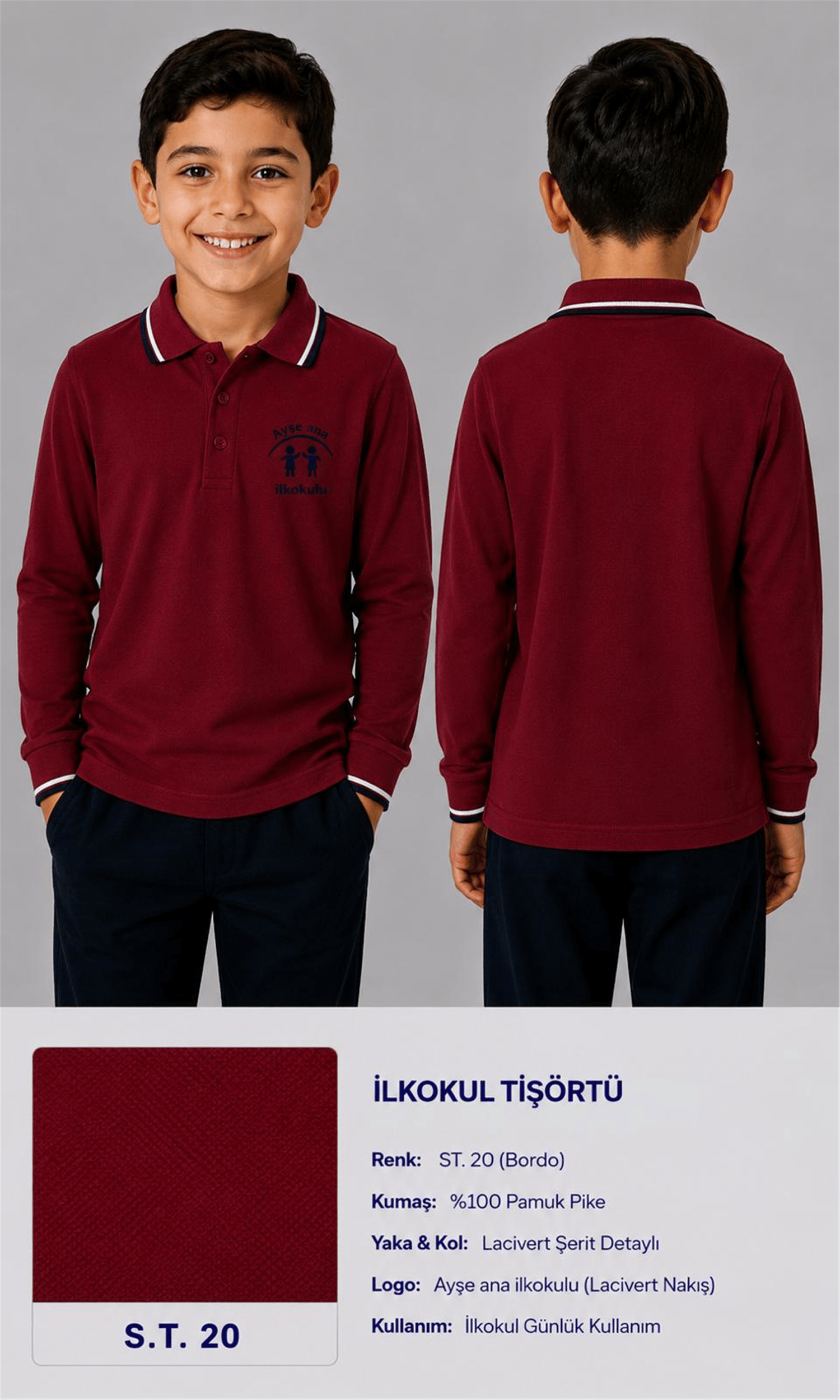 OKUL POLO YAKA UZUN KOL