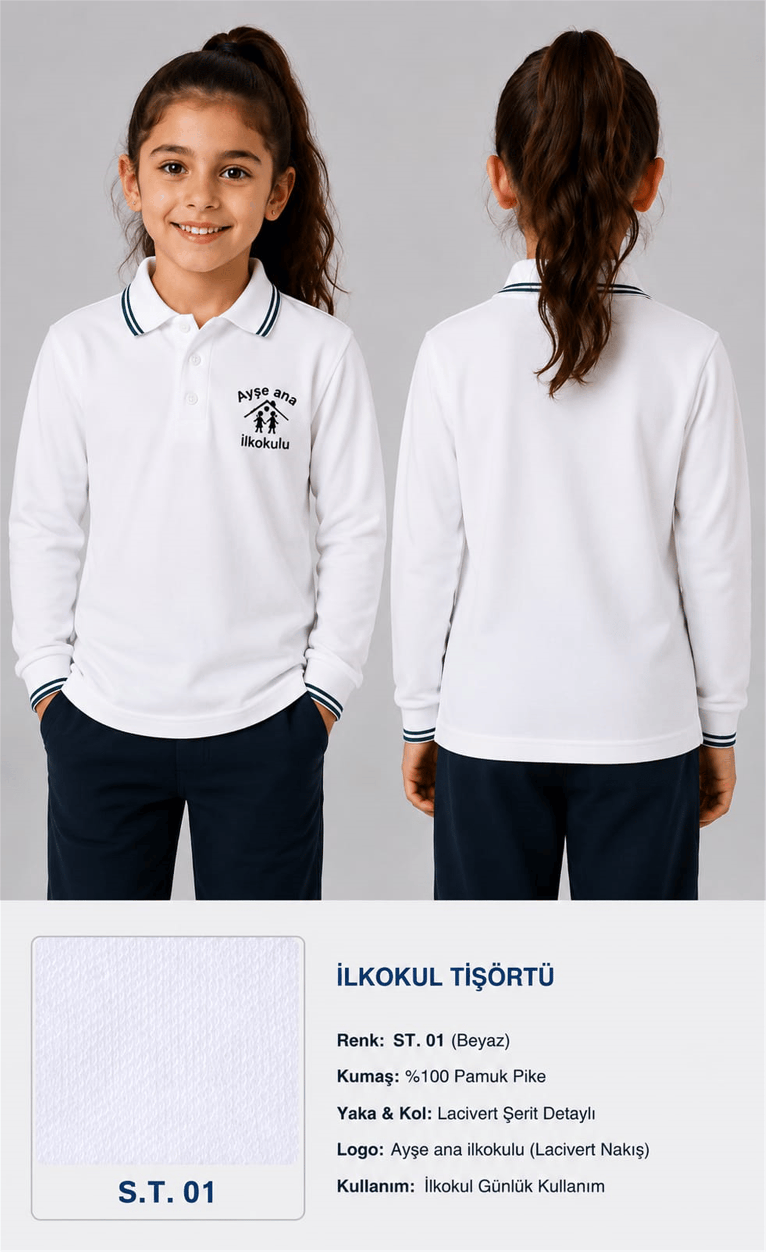 OKUL POLO YAKA UZUN KOL