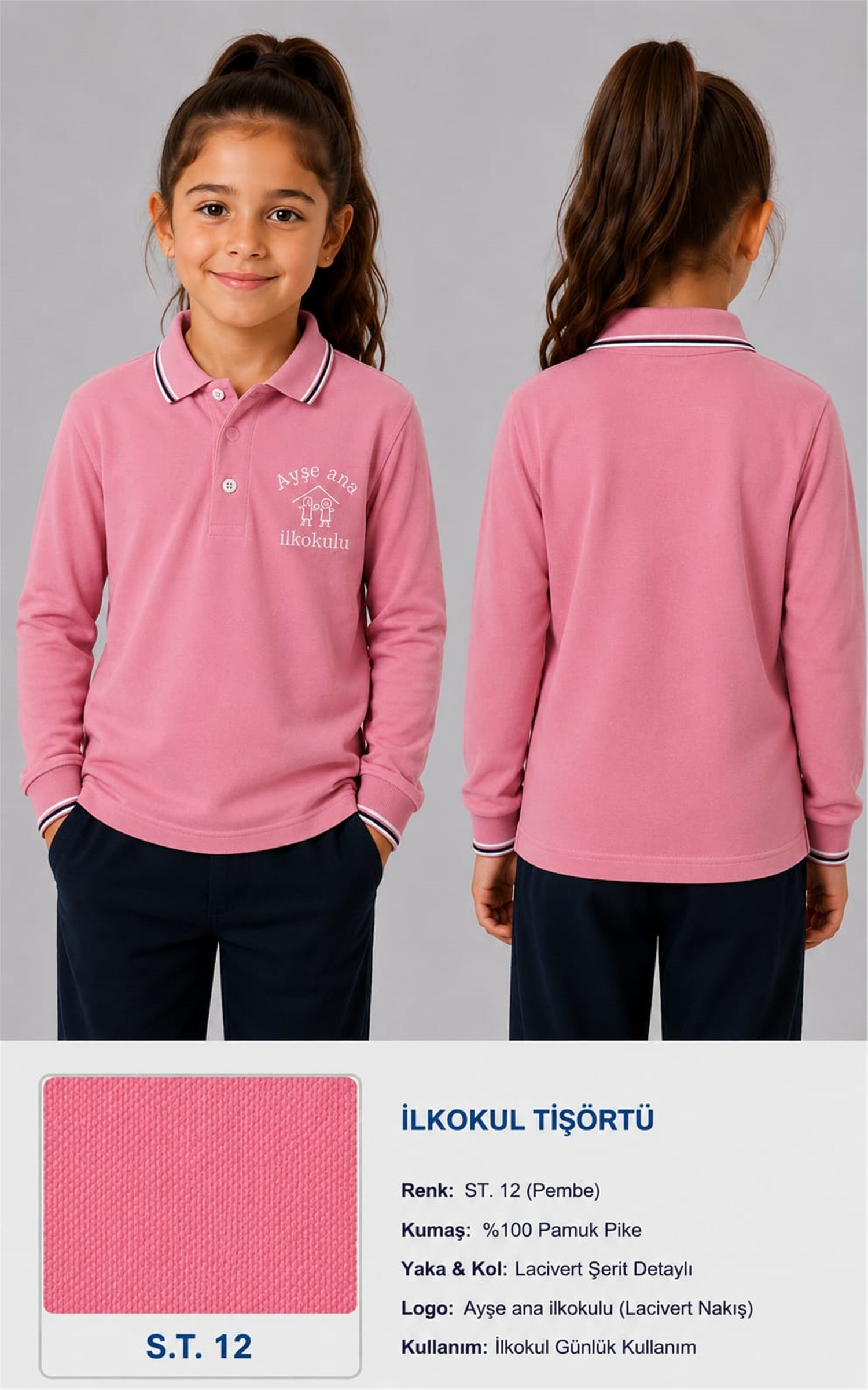OKUL POLO YAKA UZUN KOL