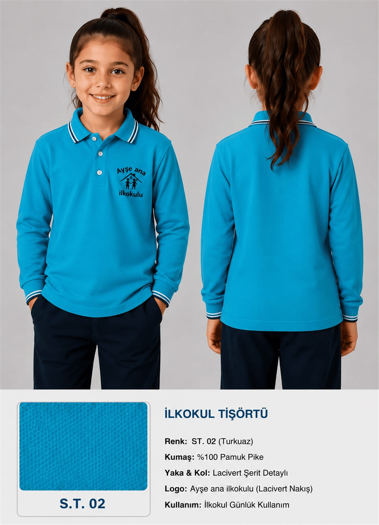 OKUL POLO YAKA UZUN KOL
