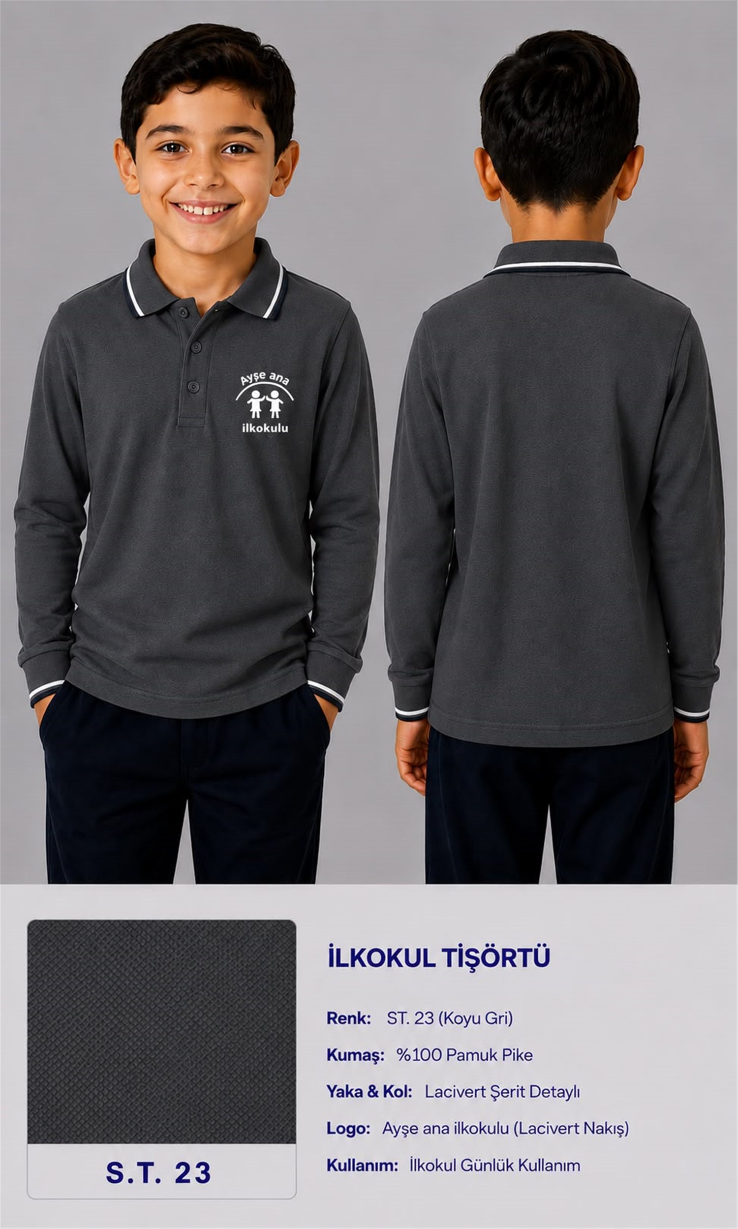 OKUL POLO YAKA UZUN KOL