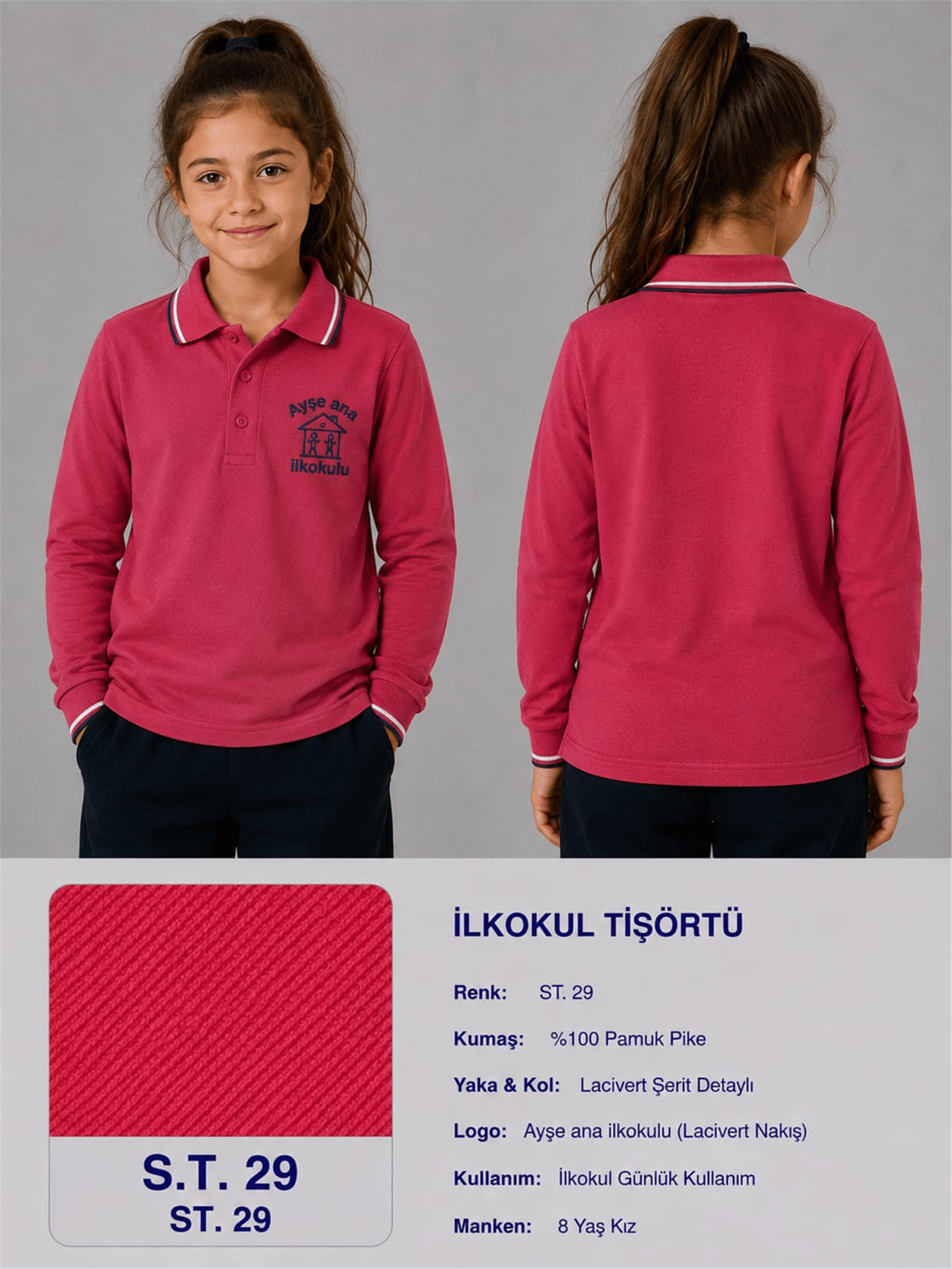 OKUL POLO YAKA UZUN KOL