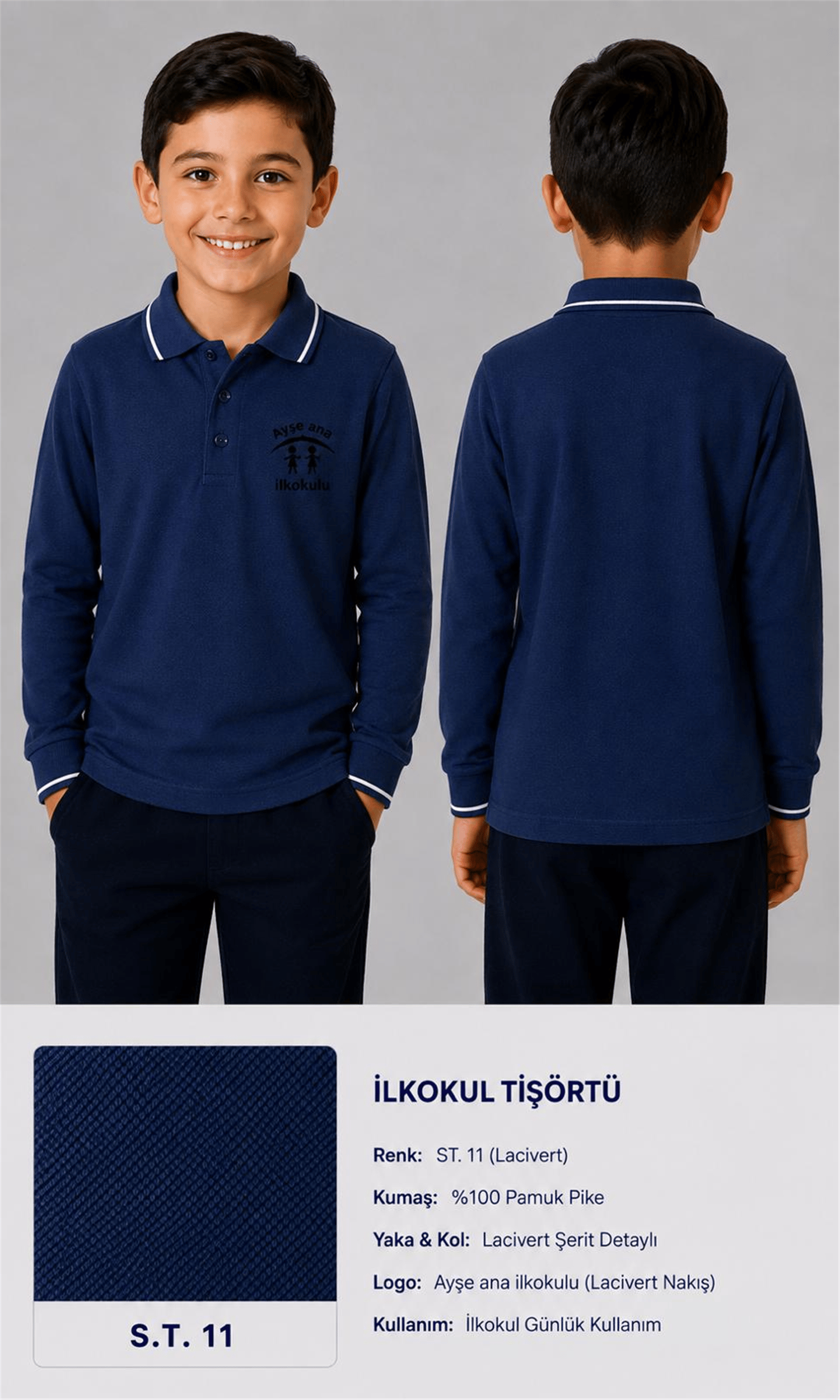 OKUL POLO YAKA UZUN KOL