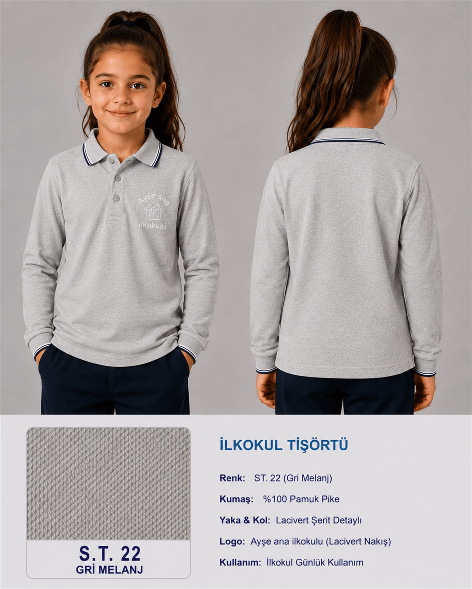 OKUL POLO YAKA UZUN KOL