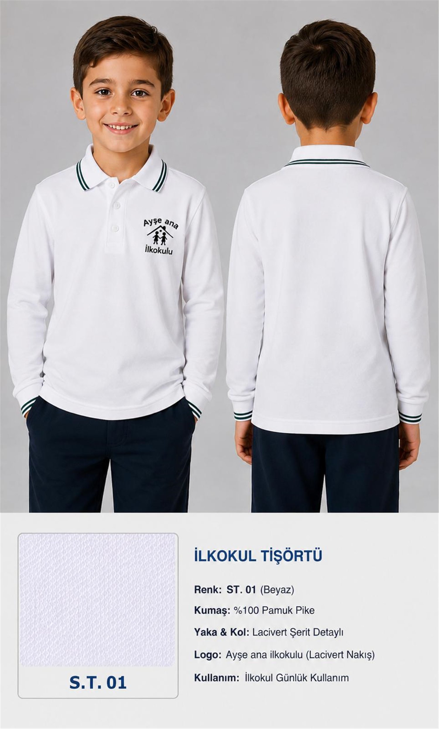 OKUL POLO YAKA UZUN KOL