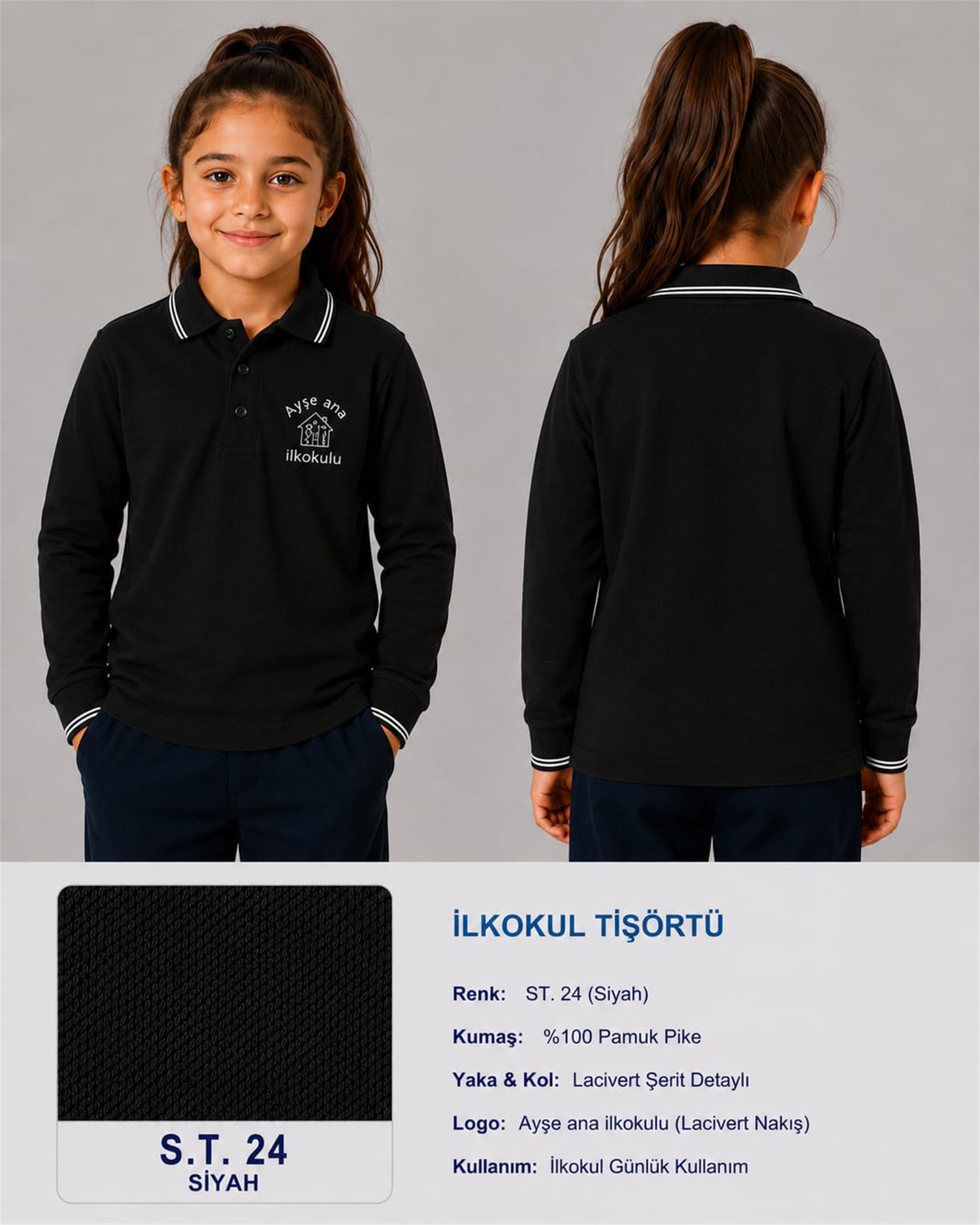 OKUL POLO YAKA UZUN KOL