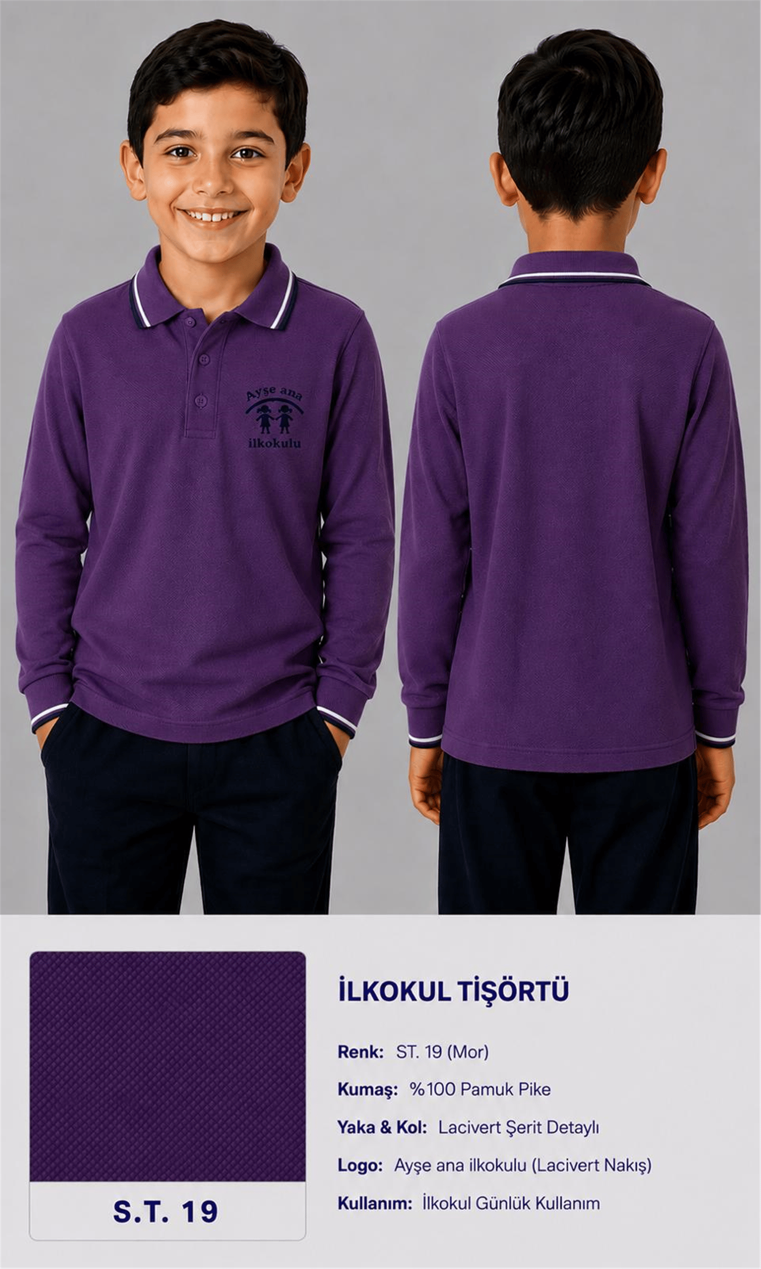 OKUL POLO YAKA UZUN KOL