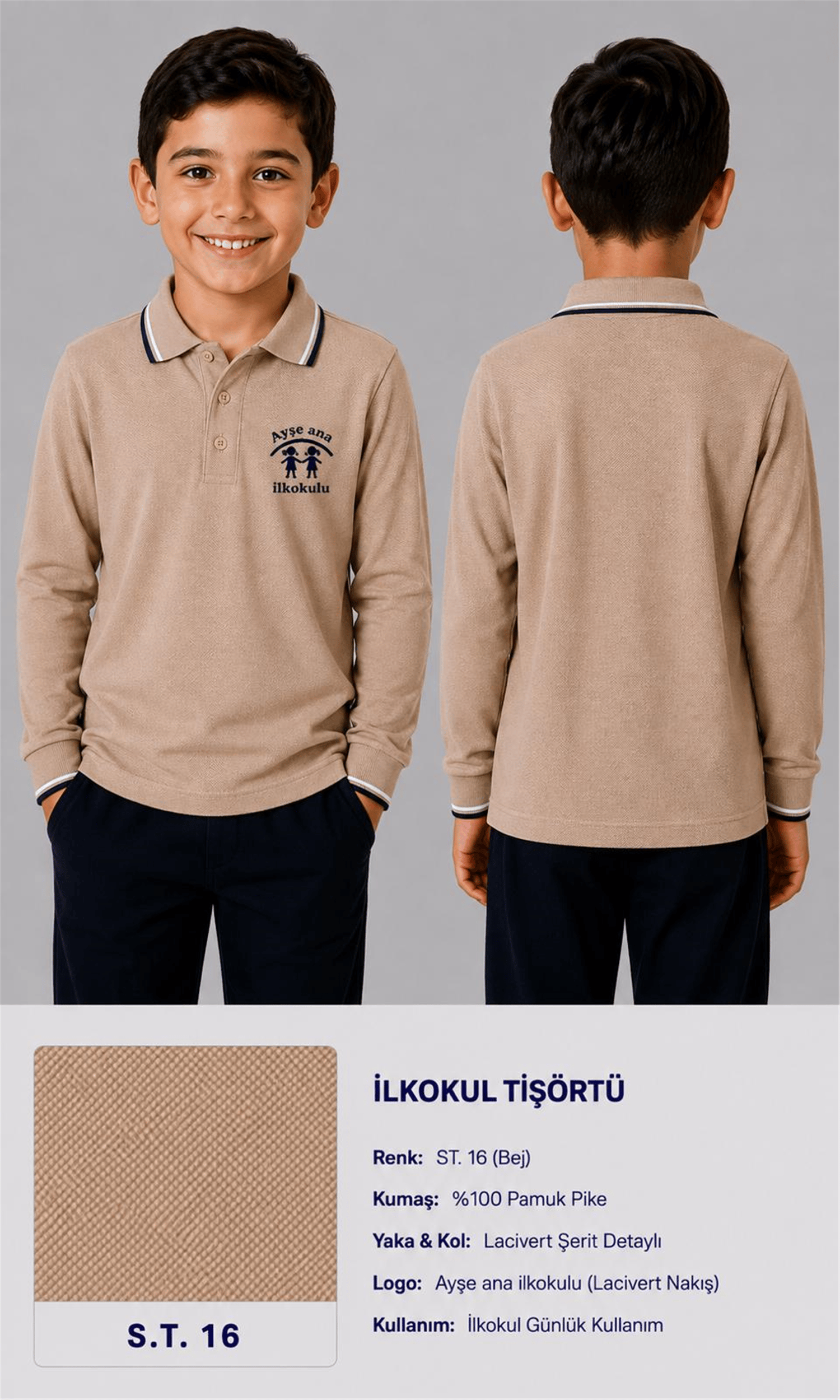 OKUL POLO YAKA UZUN KOL