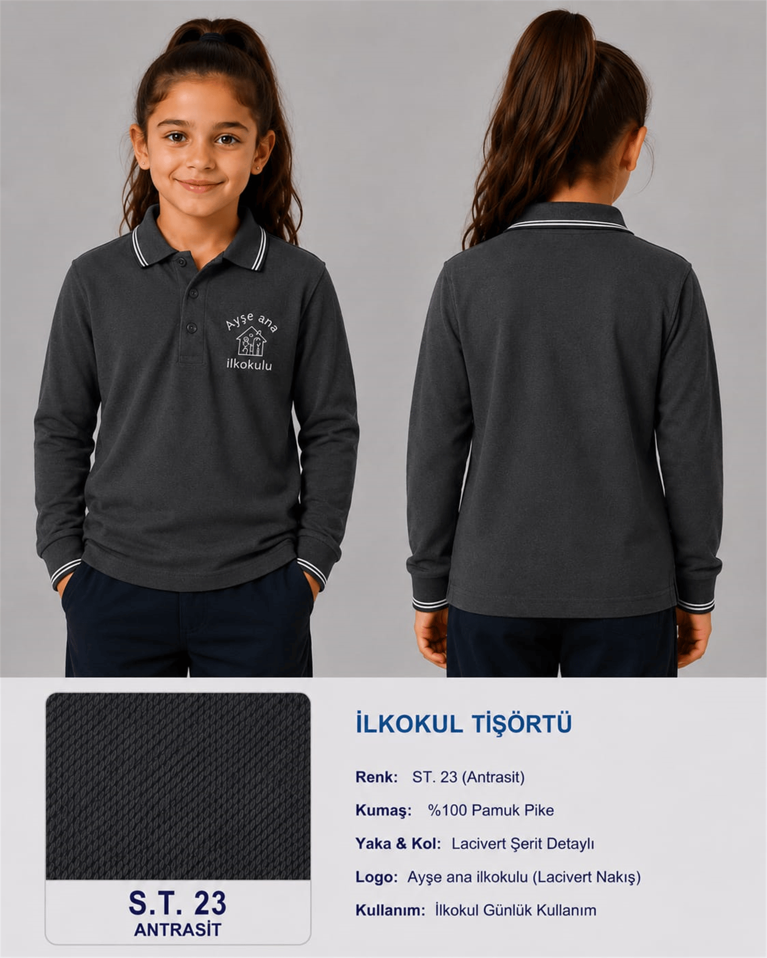 OKUL POLO YAKA UZUN KOL