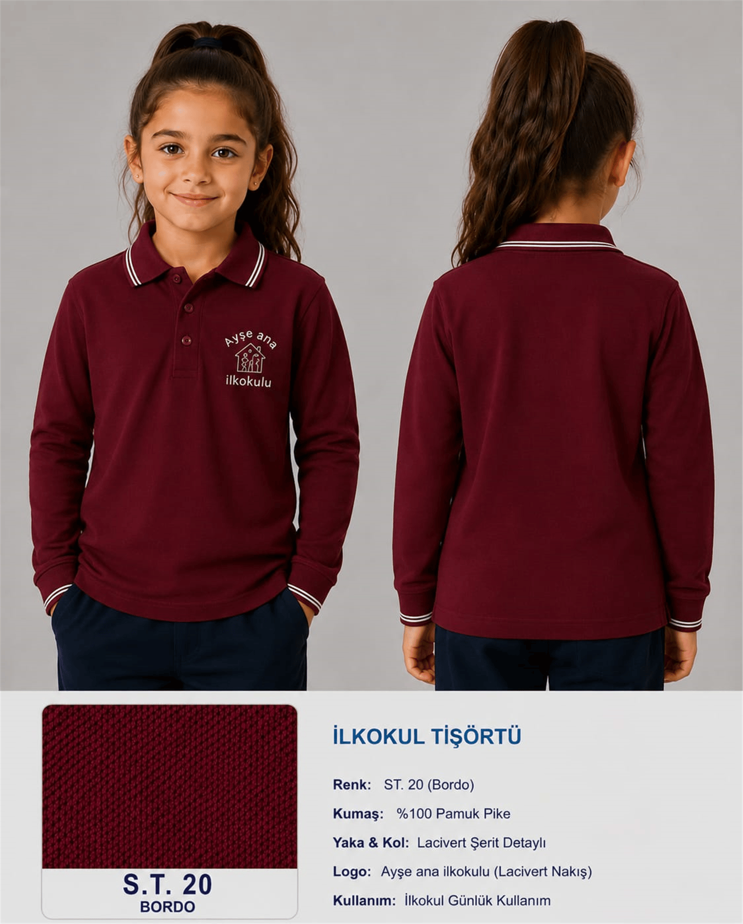 OKUL POLO YAKA UZUN KOL