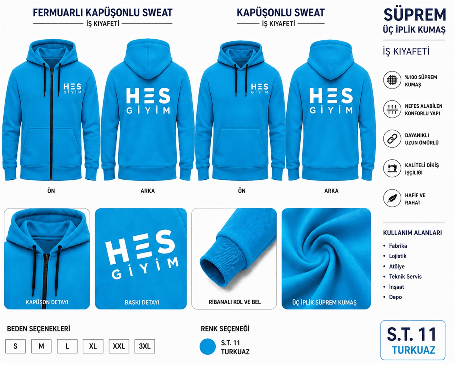 POLAR DÜZ SWEATSHİRT