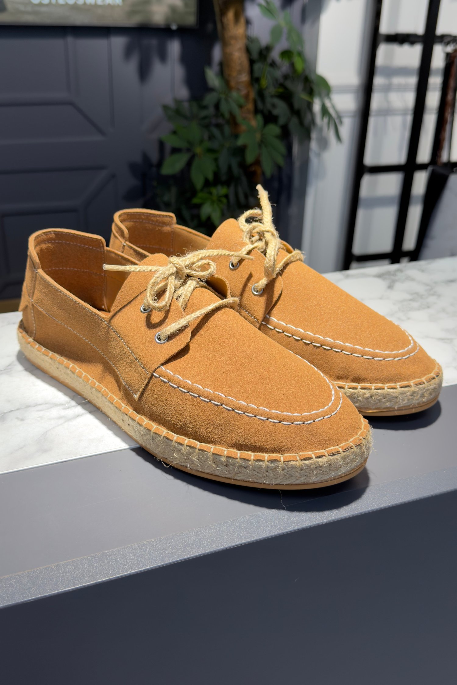 Bağcıklı Espadril Ayakkabı Açık Kahve