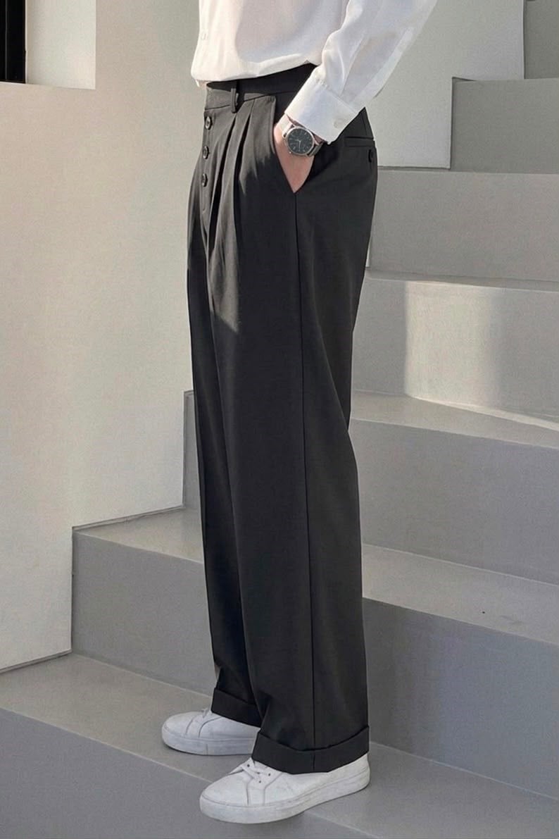 Baggy Paraşüt Kumaş İlikli Pantolon Siyah
