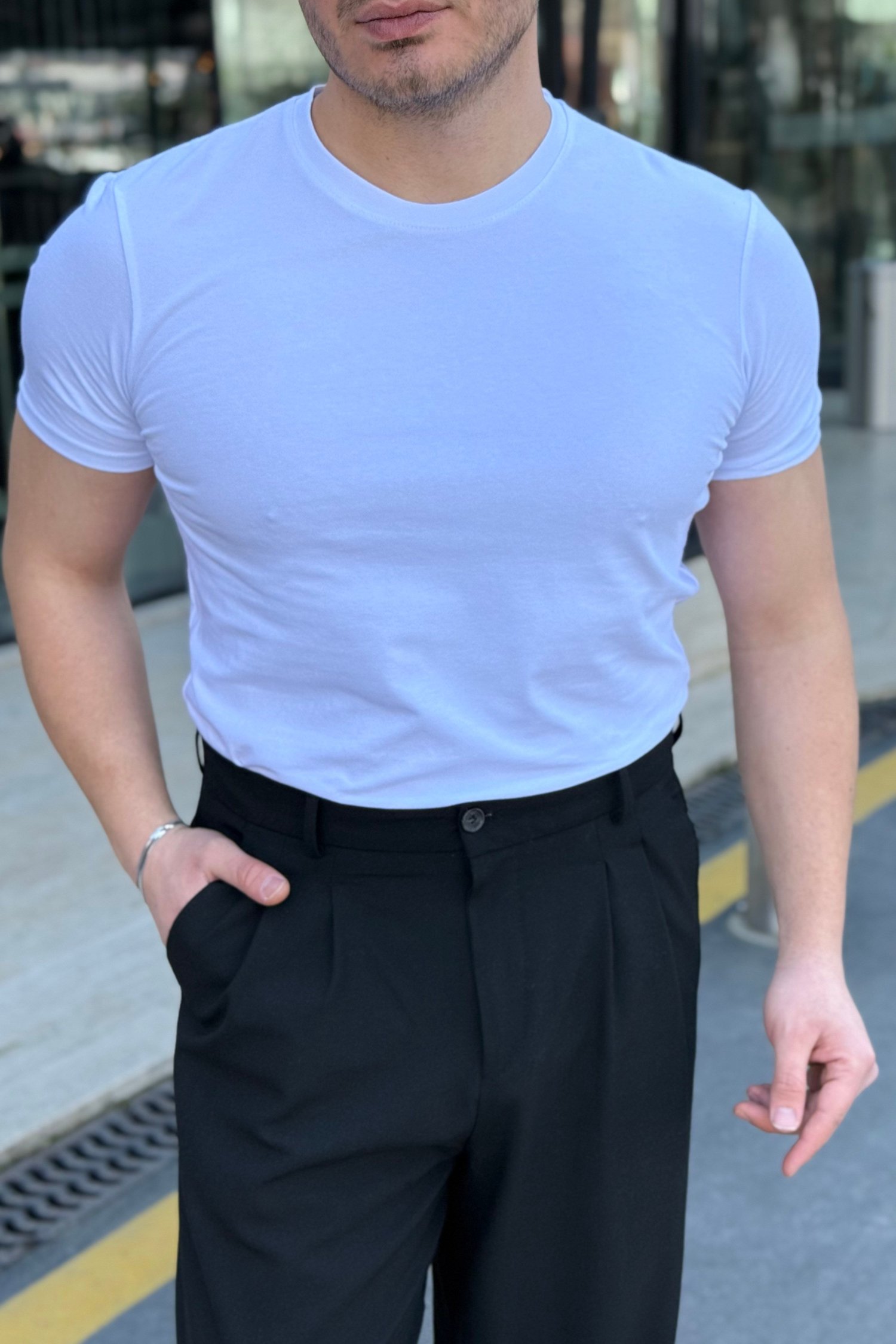 Basic Slimfit Tshirt Beyaz