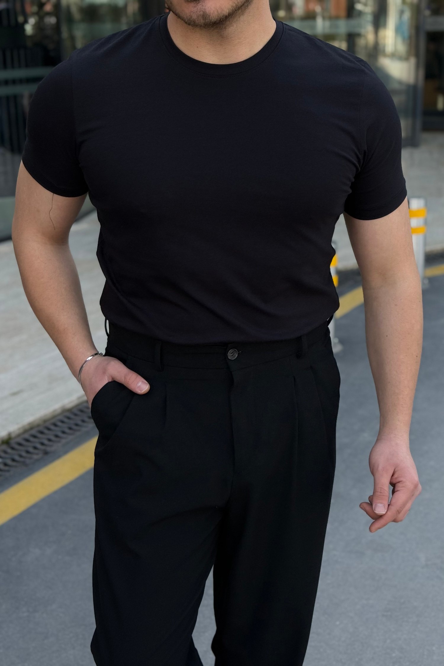 Basic Slimfit Tshirt Siyah