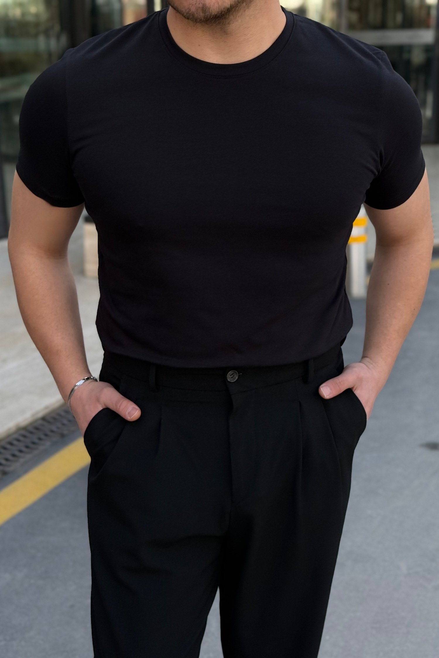 Basic Slimfit Tshirt Siyah