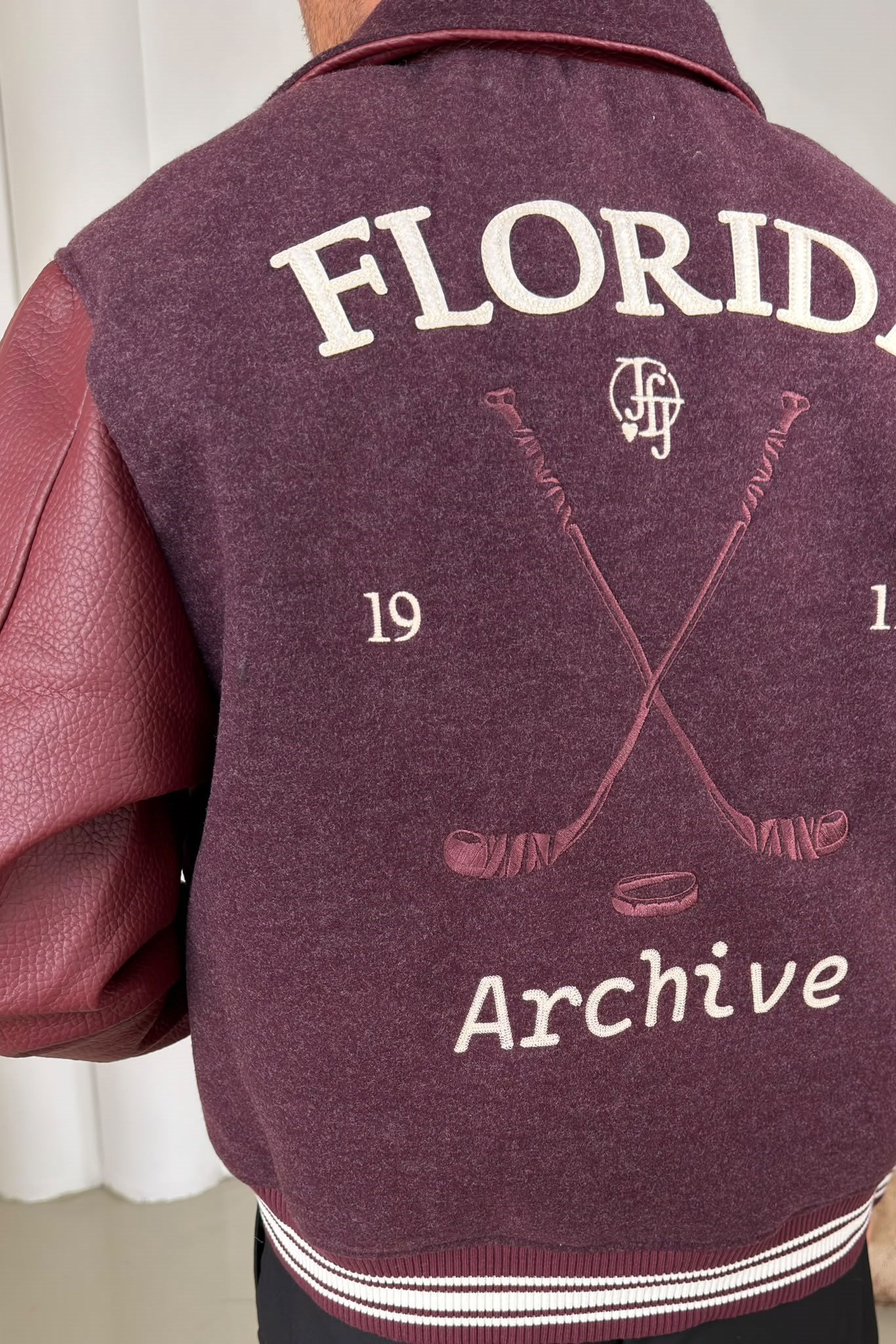 Florida Sırt Baskılı Ceket Bordo