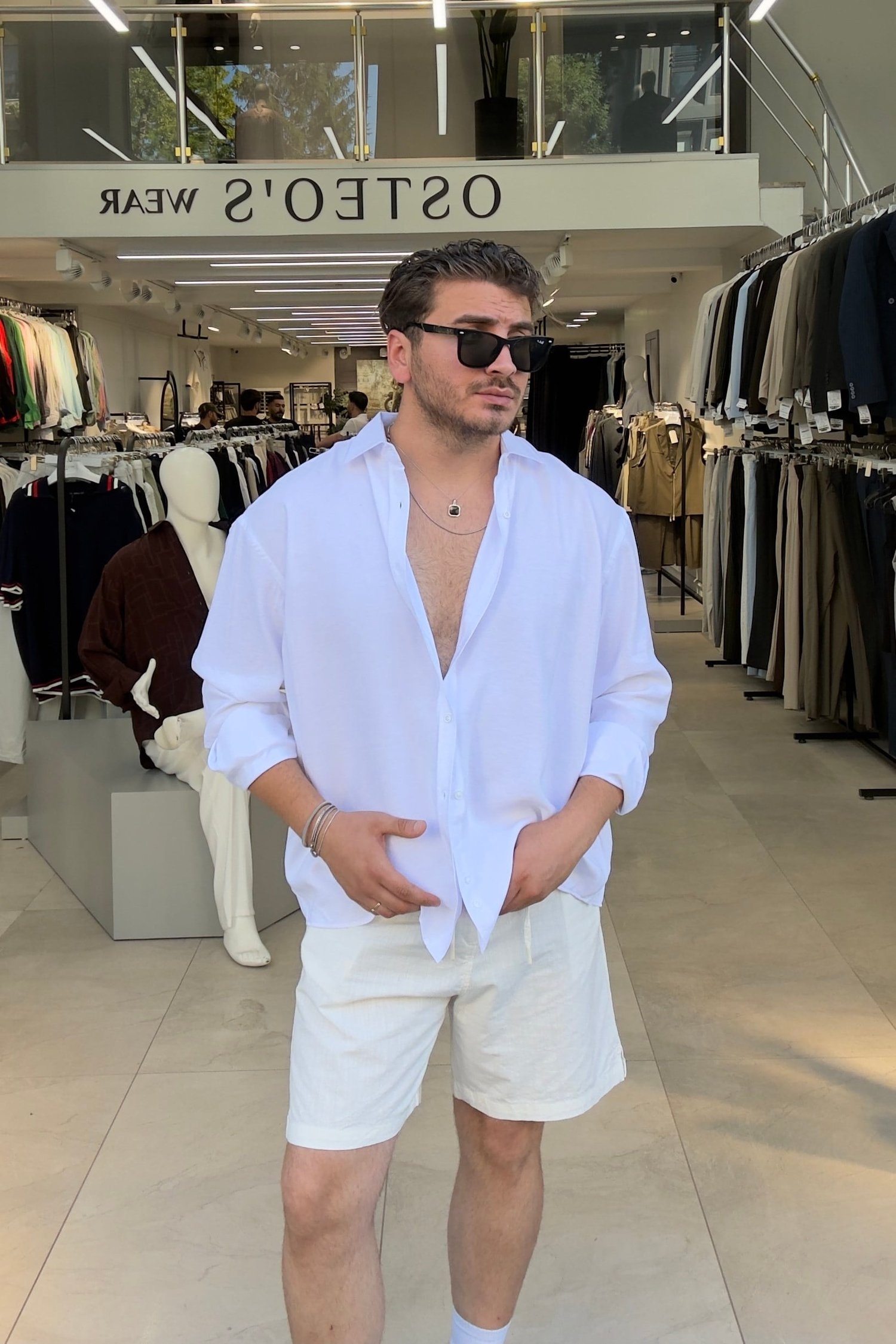 Modal Kumaş Oversize Gömlek Beyaz