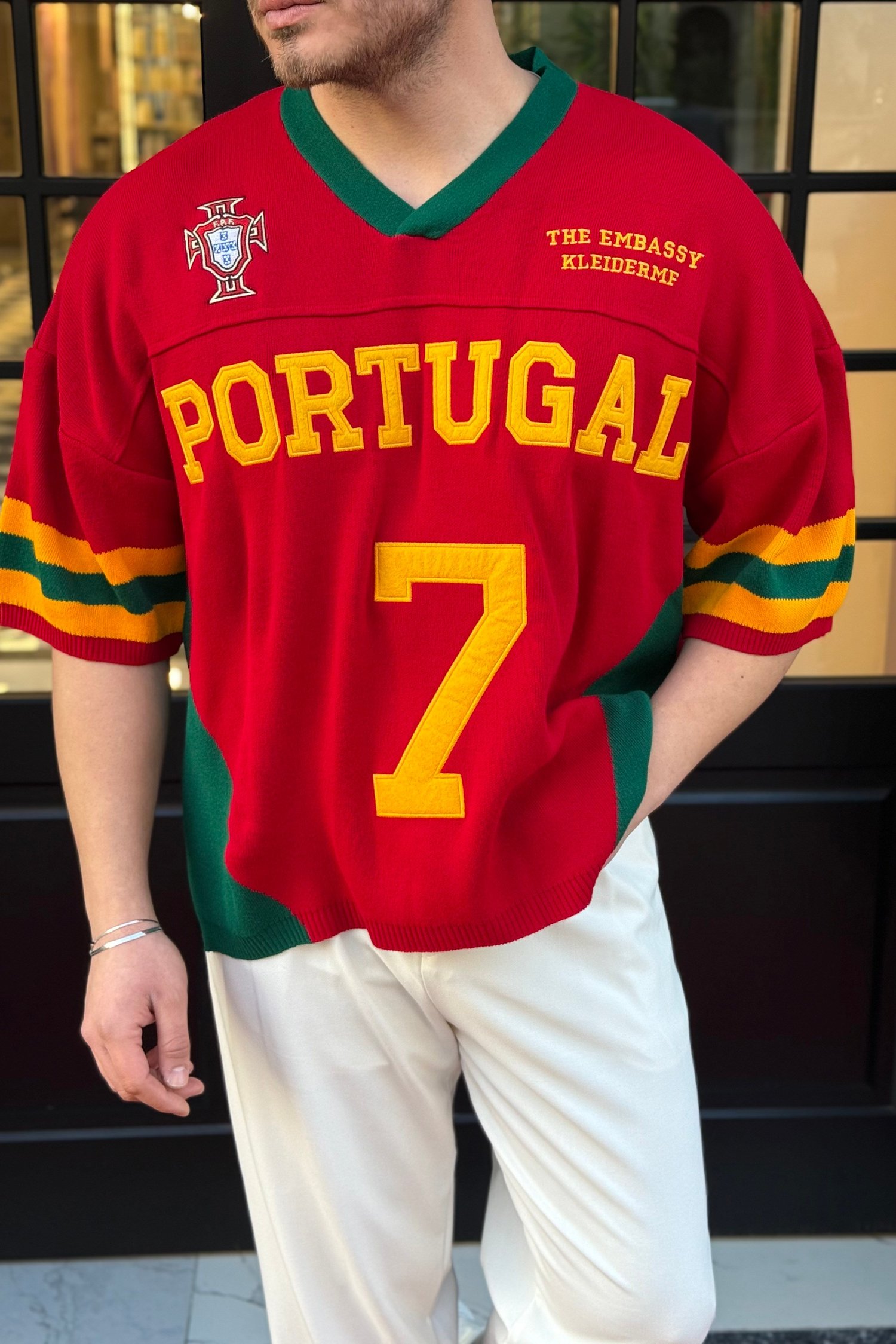 PORTUGAL Fakir Kol Triko Tshirt Bordo