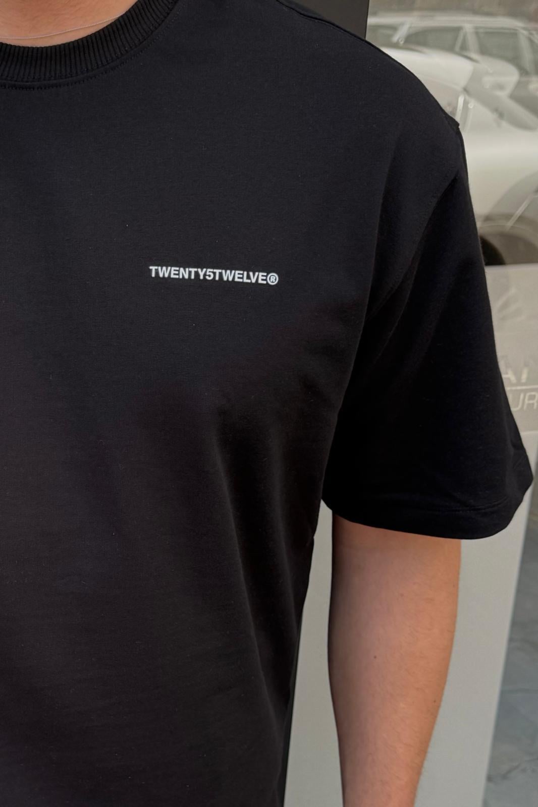 TWENTY5TWELVE Nakışlı Oversize Tshirt Siyah
