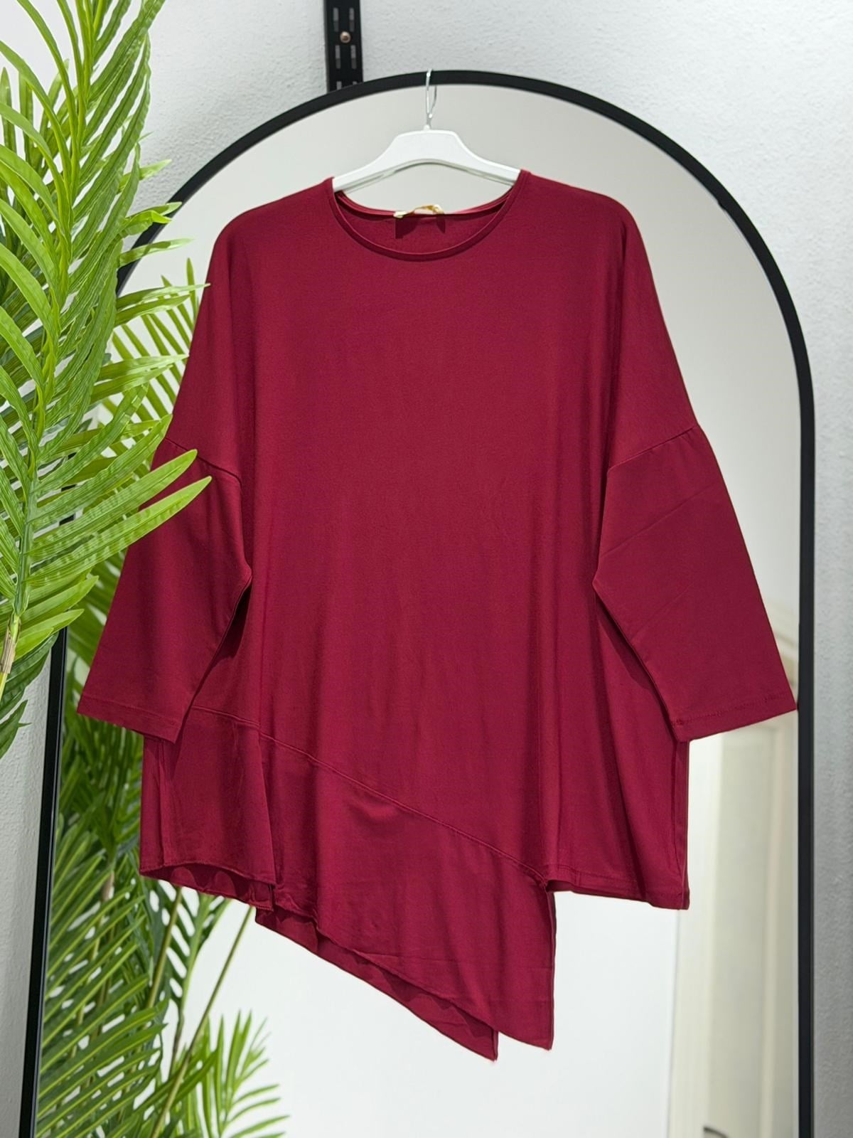 Asimetrik Model Likralı Penye Tunik