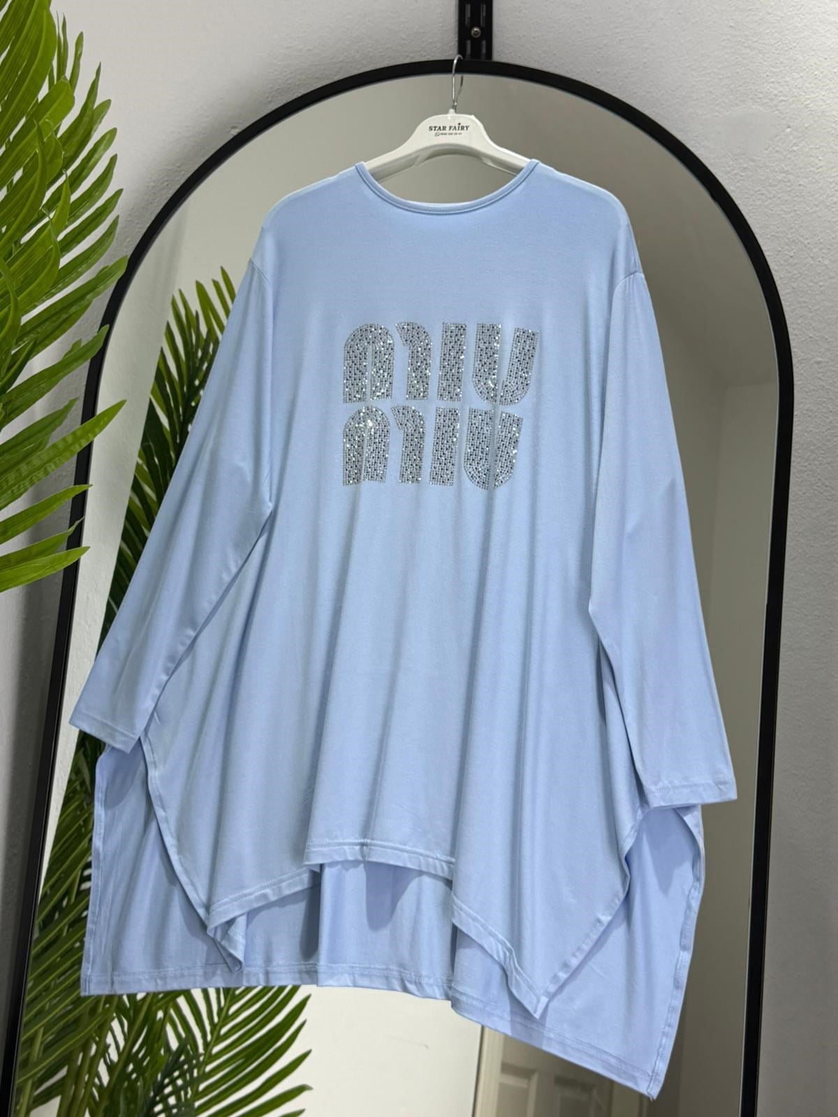 Taş Baskılı Oversize Penye Tunik