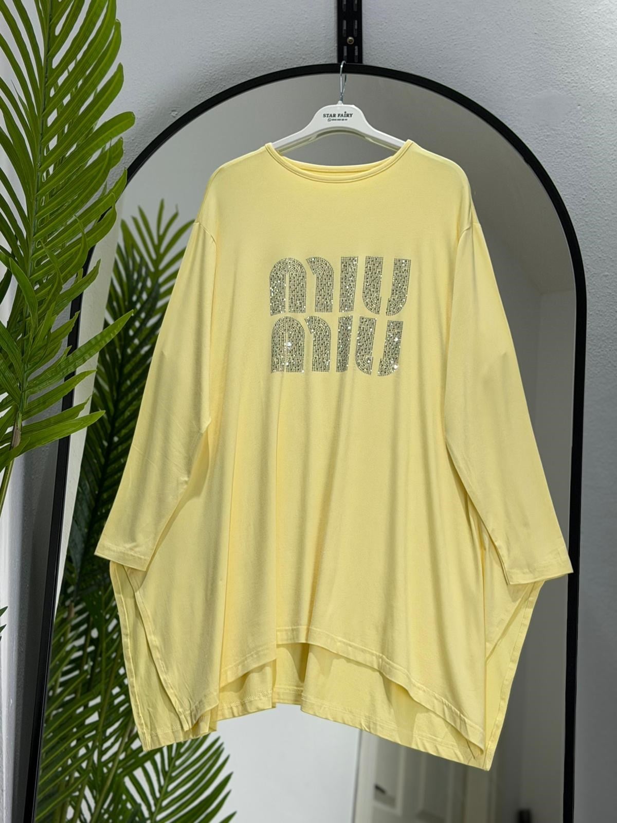 Taş Baskılı Oversize Penye Tunik