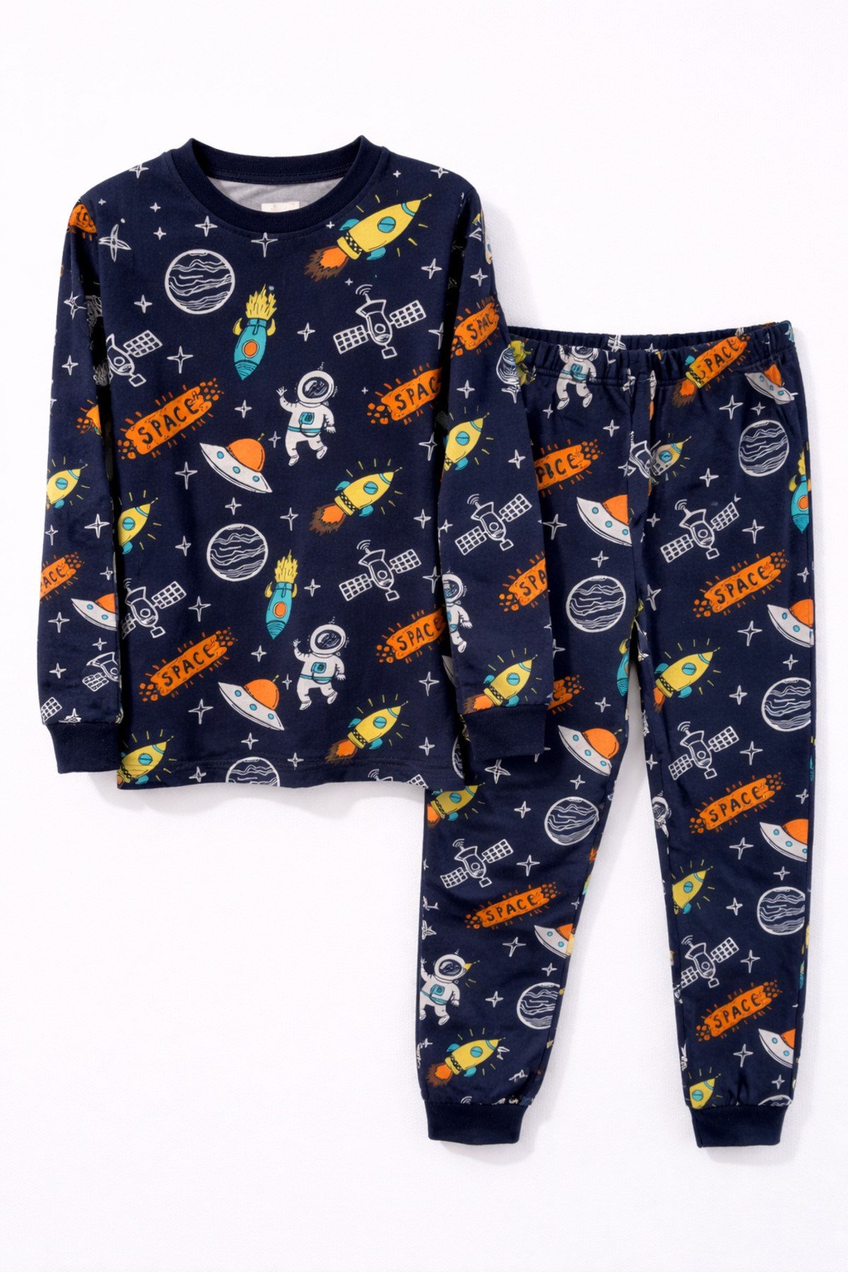 Astronot Desenli Erkek Çocuk Pijama Takımı