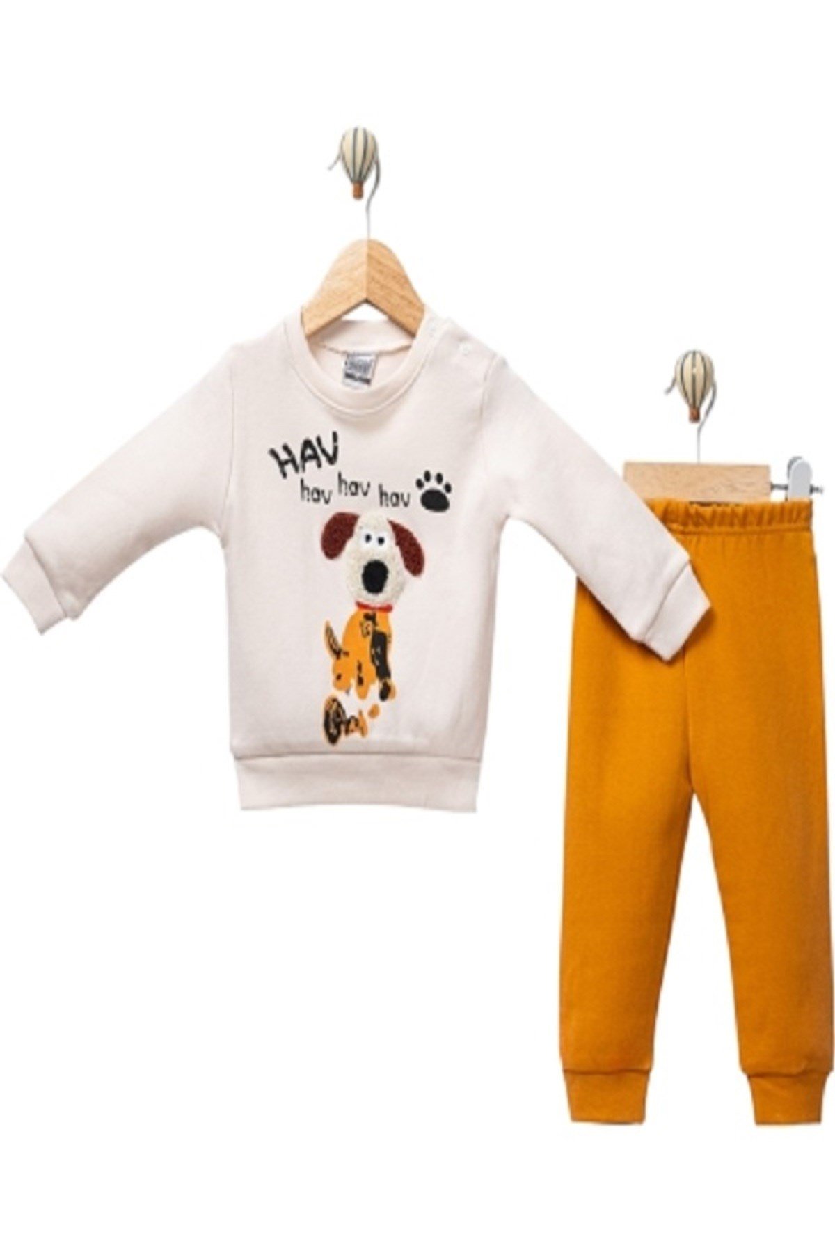Hav Hav Temalı Köpekli Bebe Alt-Üst Takım
