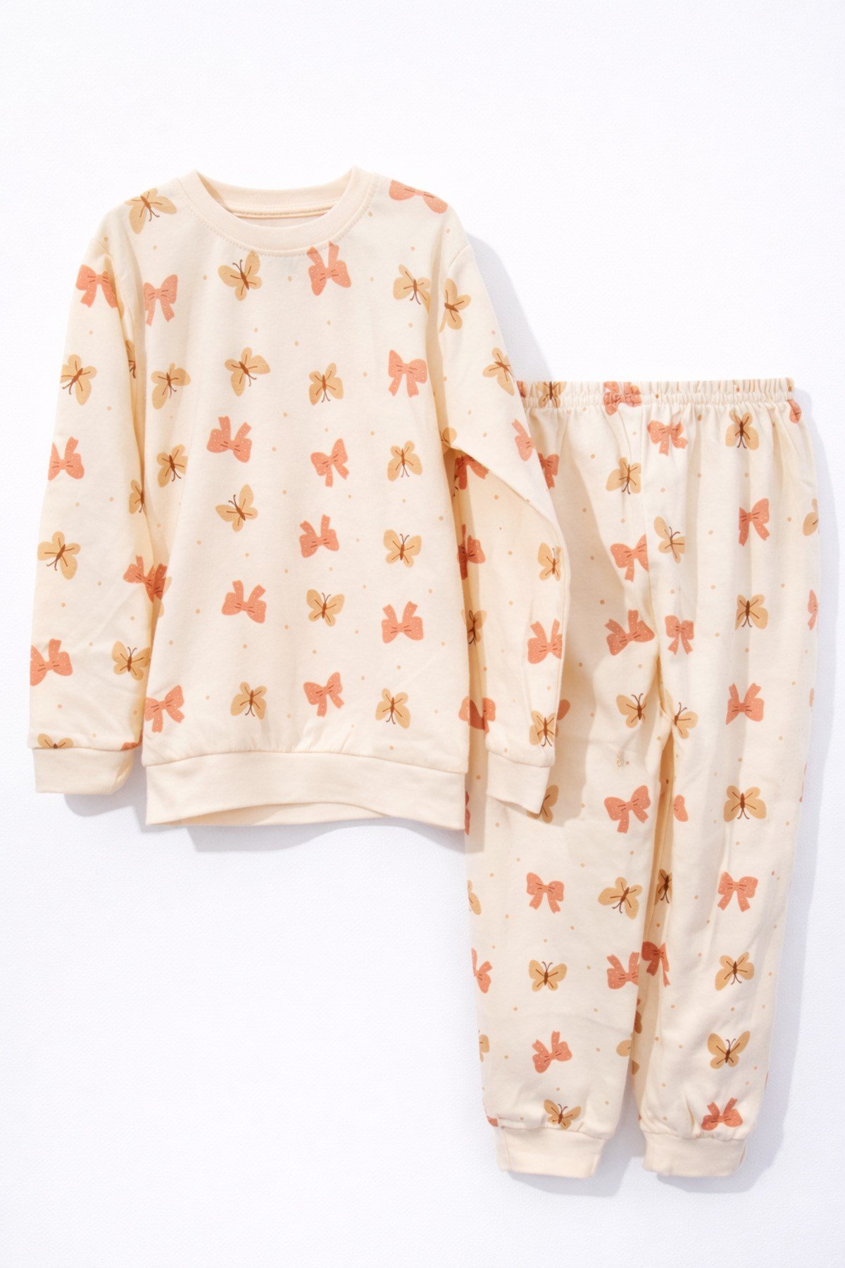 Kelebek Desenli Kız Çocuk Pijama Takımı