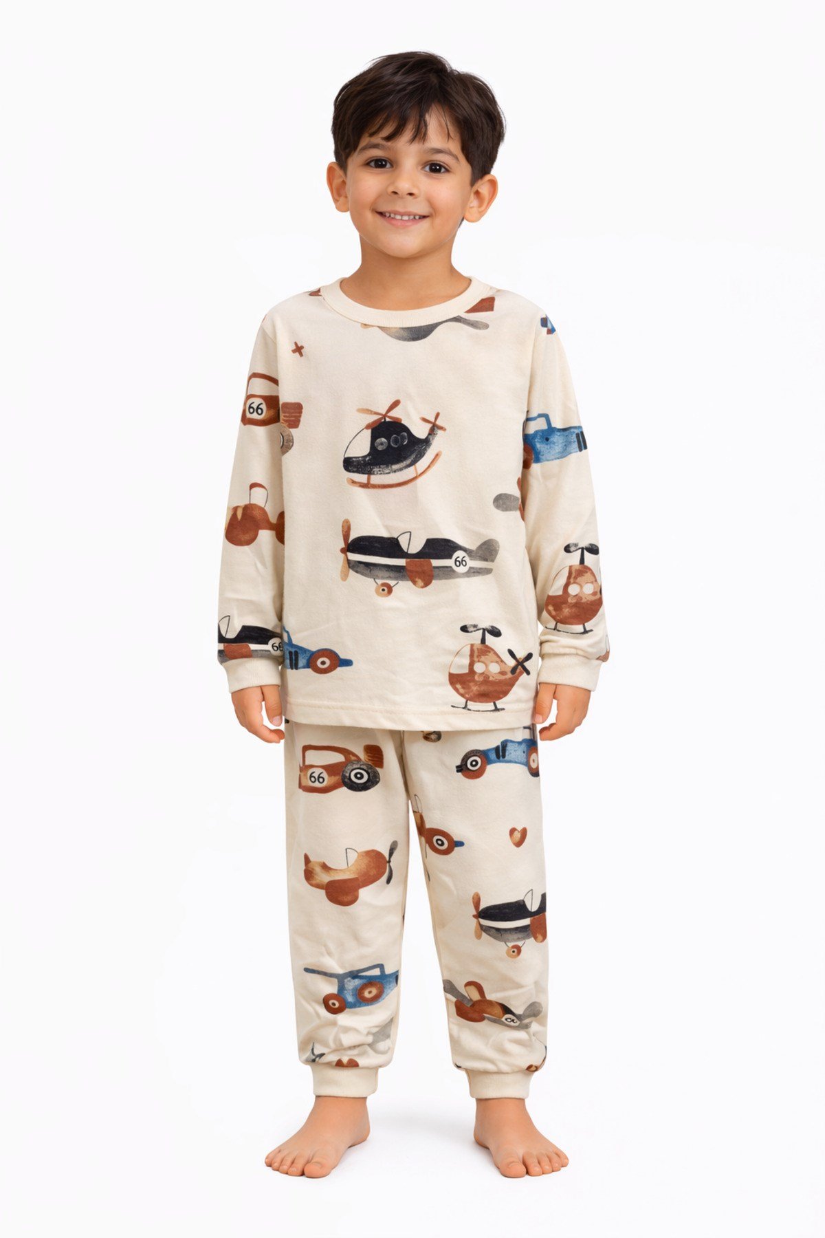 Uçak Desenli Erkek Çocuk Pijama Takımı