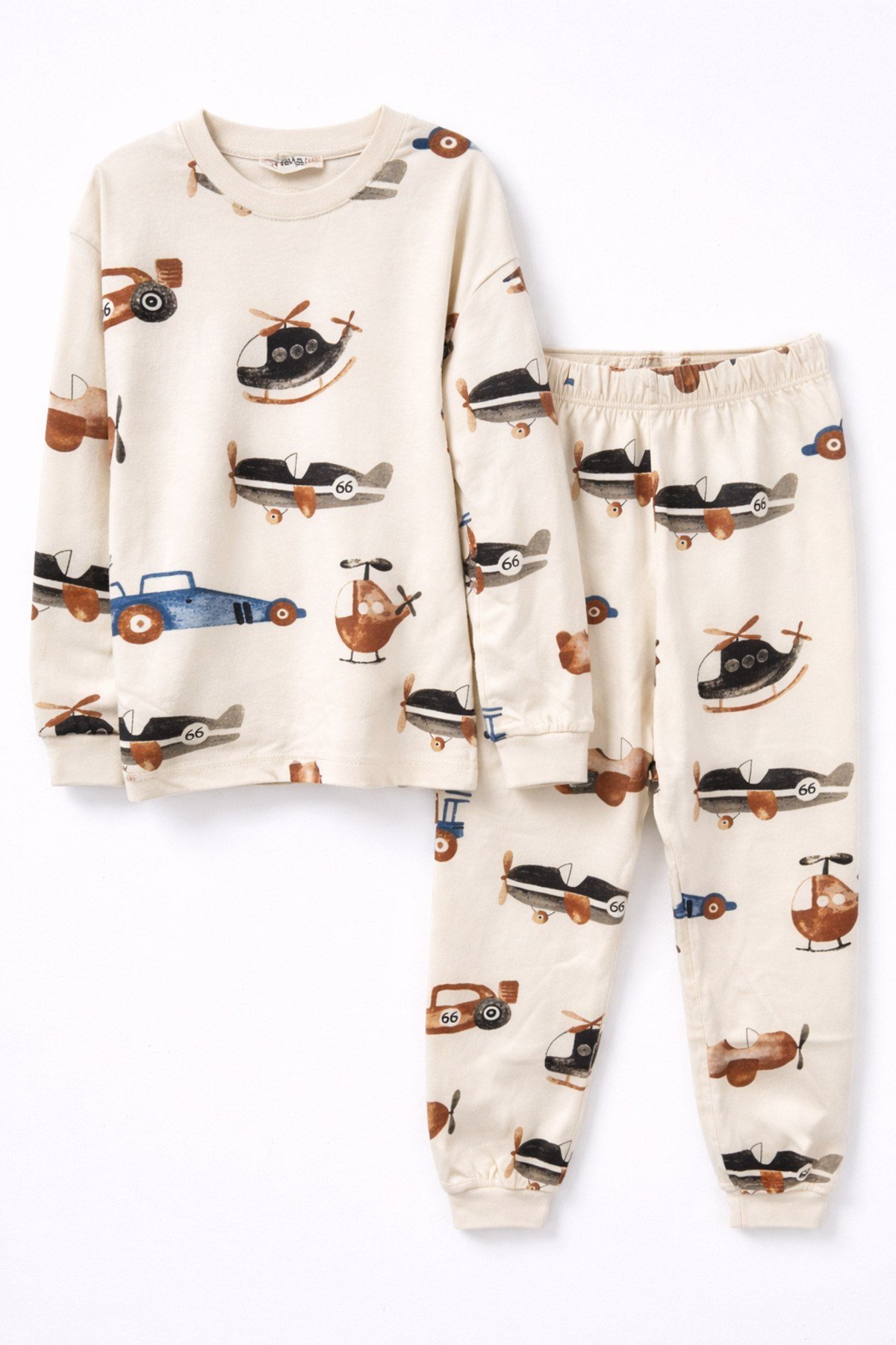 Uçak Desenli Erkek Çocuk Pijama Takımı