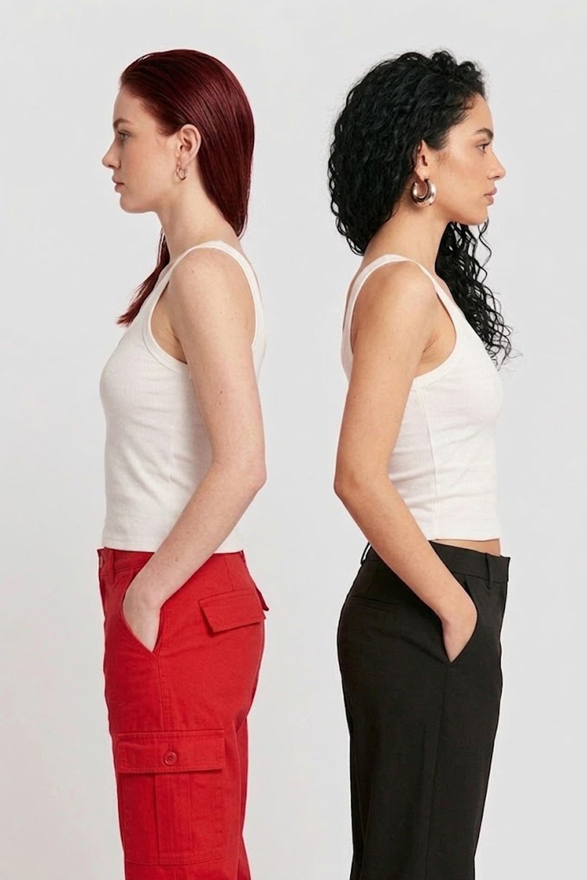 Lady Bom Kadın 2'li Set Premium Ribanalı Kaşkorse Beyaz Basic Fitilli Pamuklu Esnek Bluz Atlet