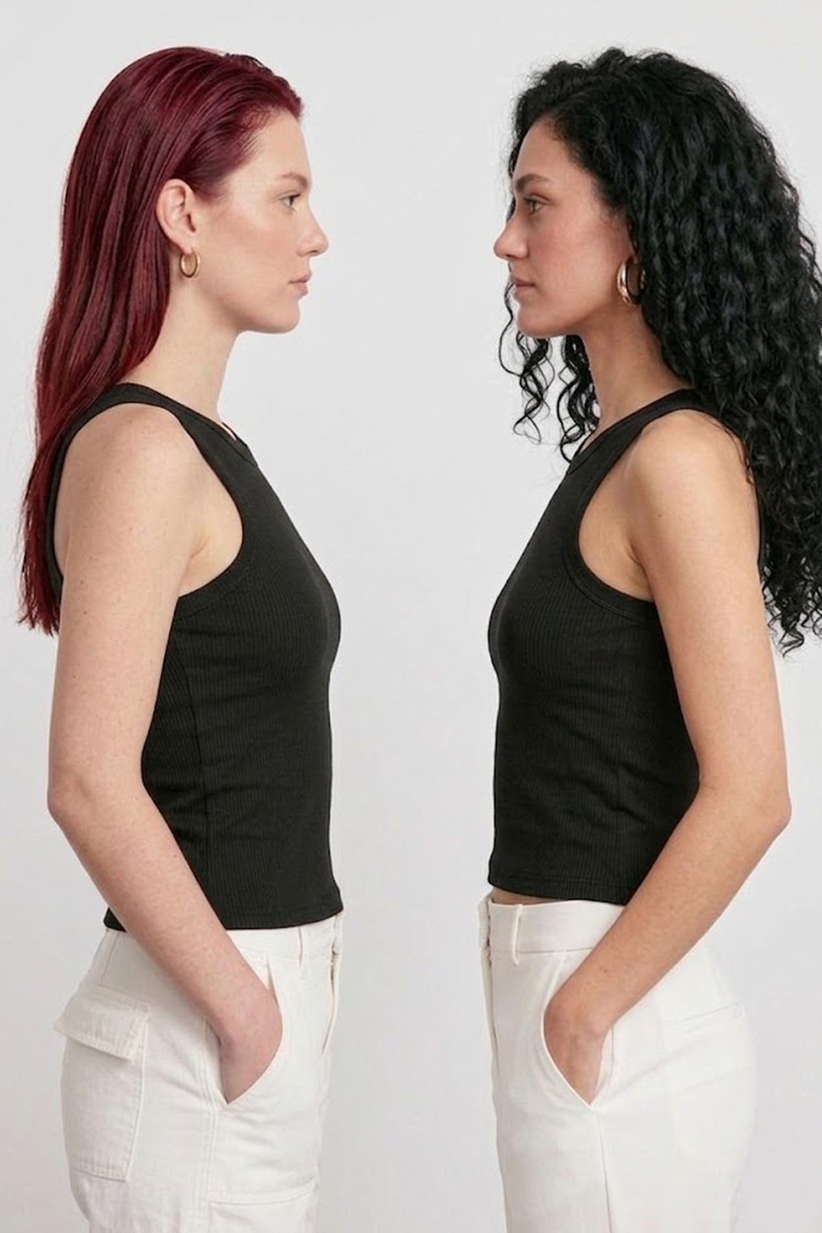 Lady Bom Kadın 2'li Set Premium Ribanalı Kaşkorse Siyah Basic Fitilli Pamuklu Esnek Bluz Atlet