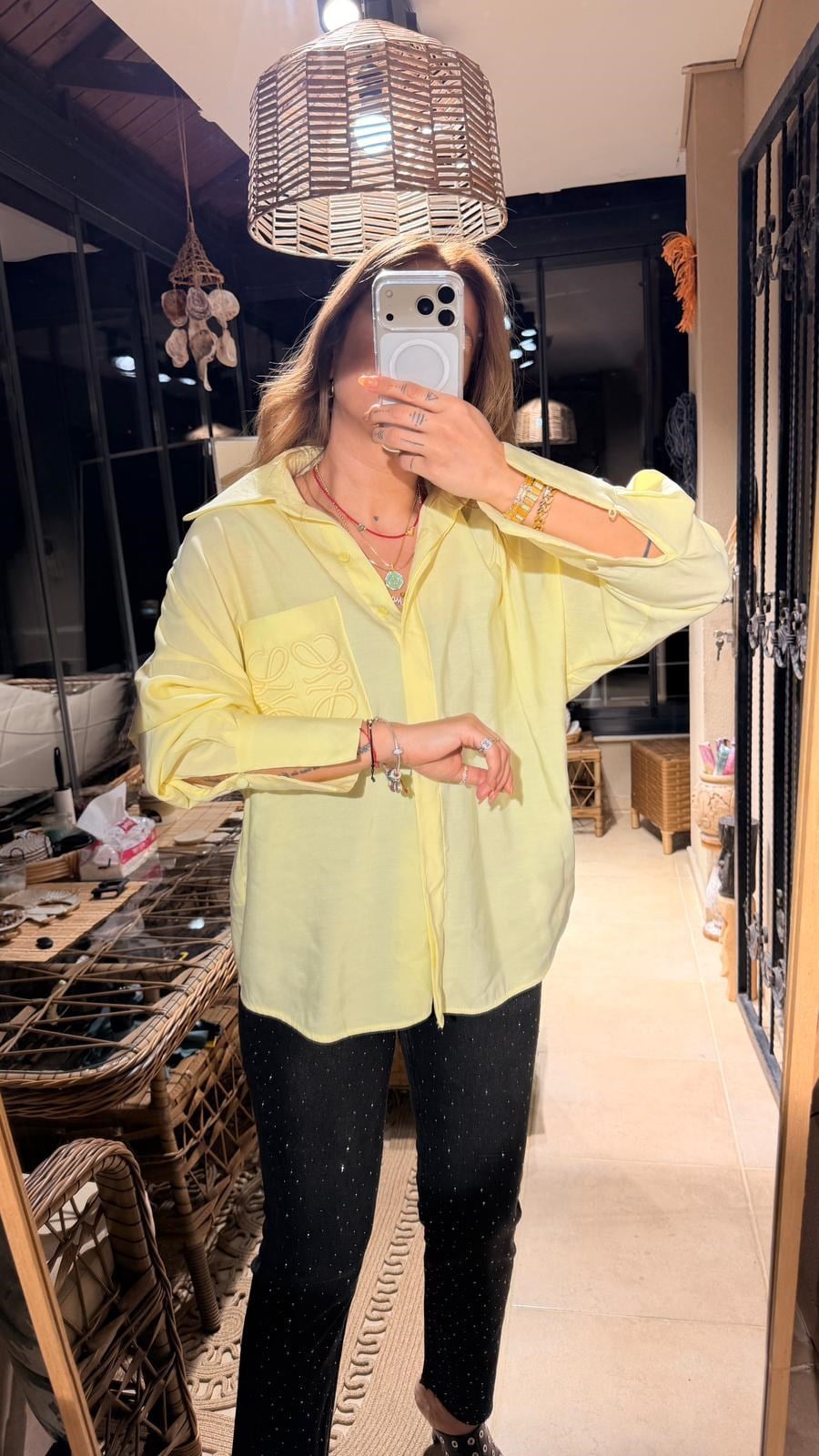 Nakış Cepli Gömlek