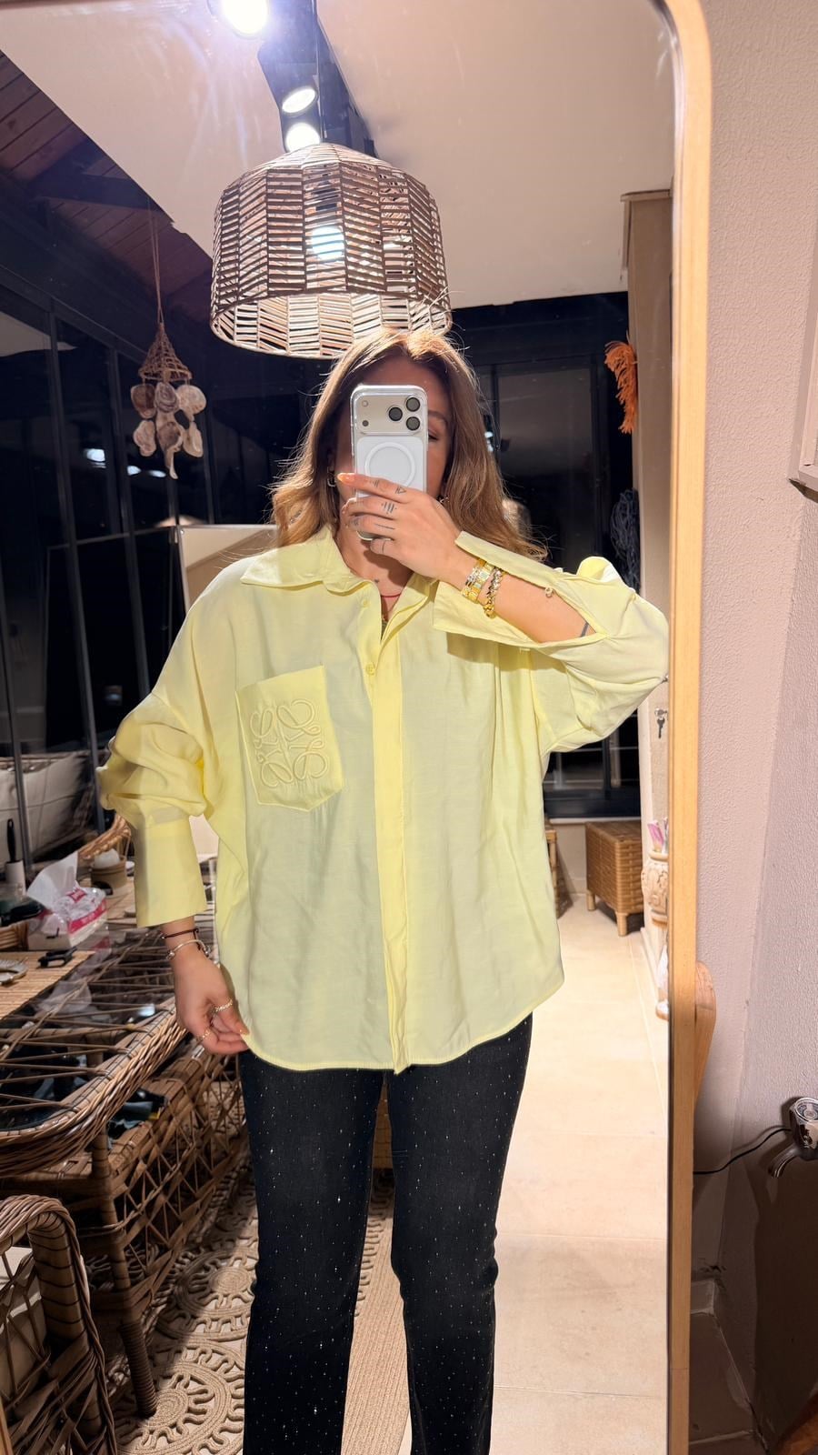 Nakış Cepli Gömlek