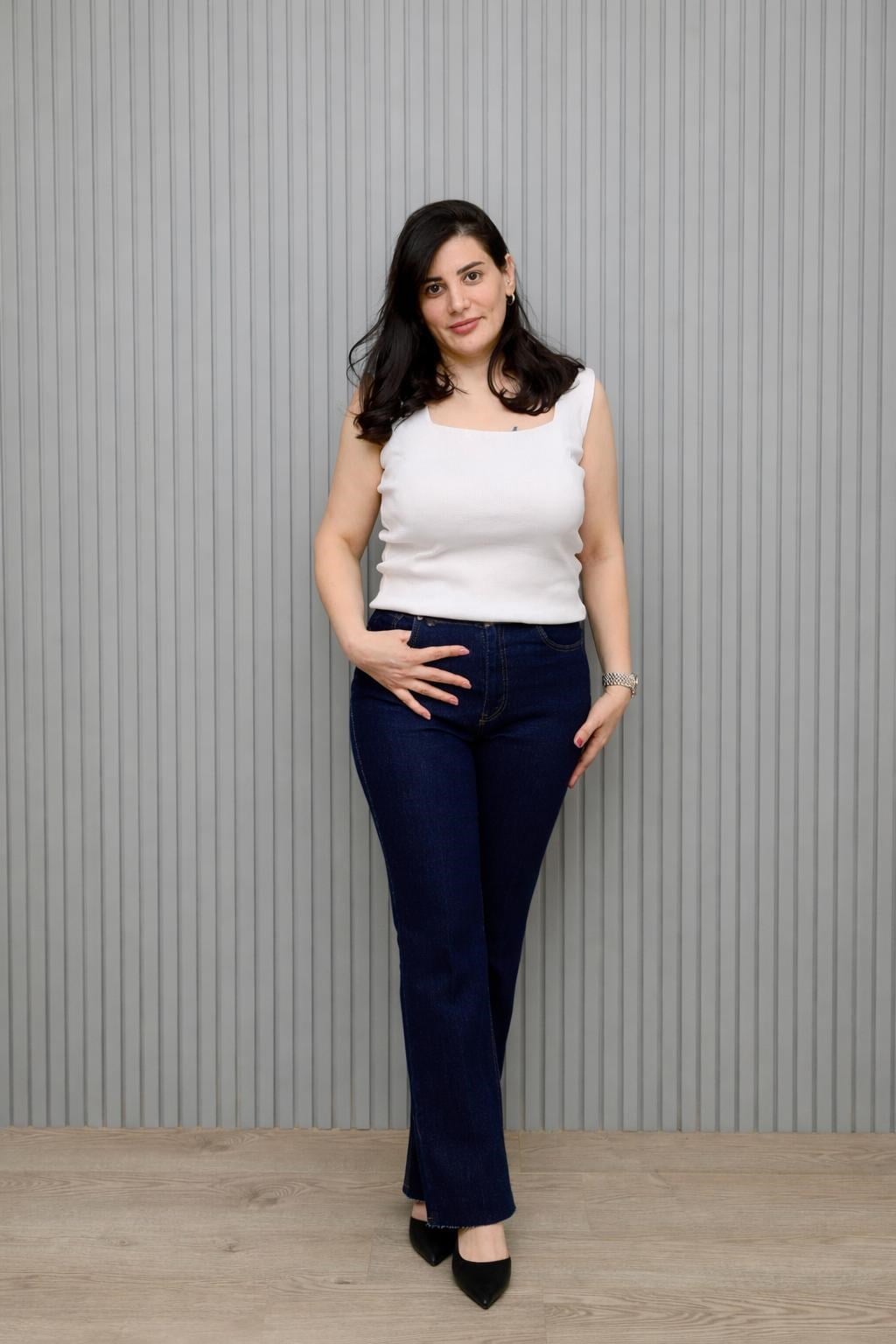 Straight Model Kesik Paça Koyu Lacivert Jean
